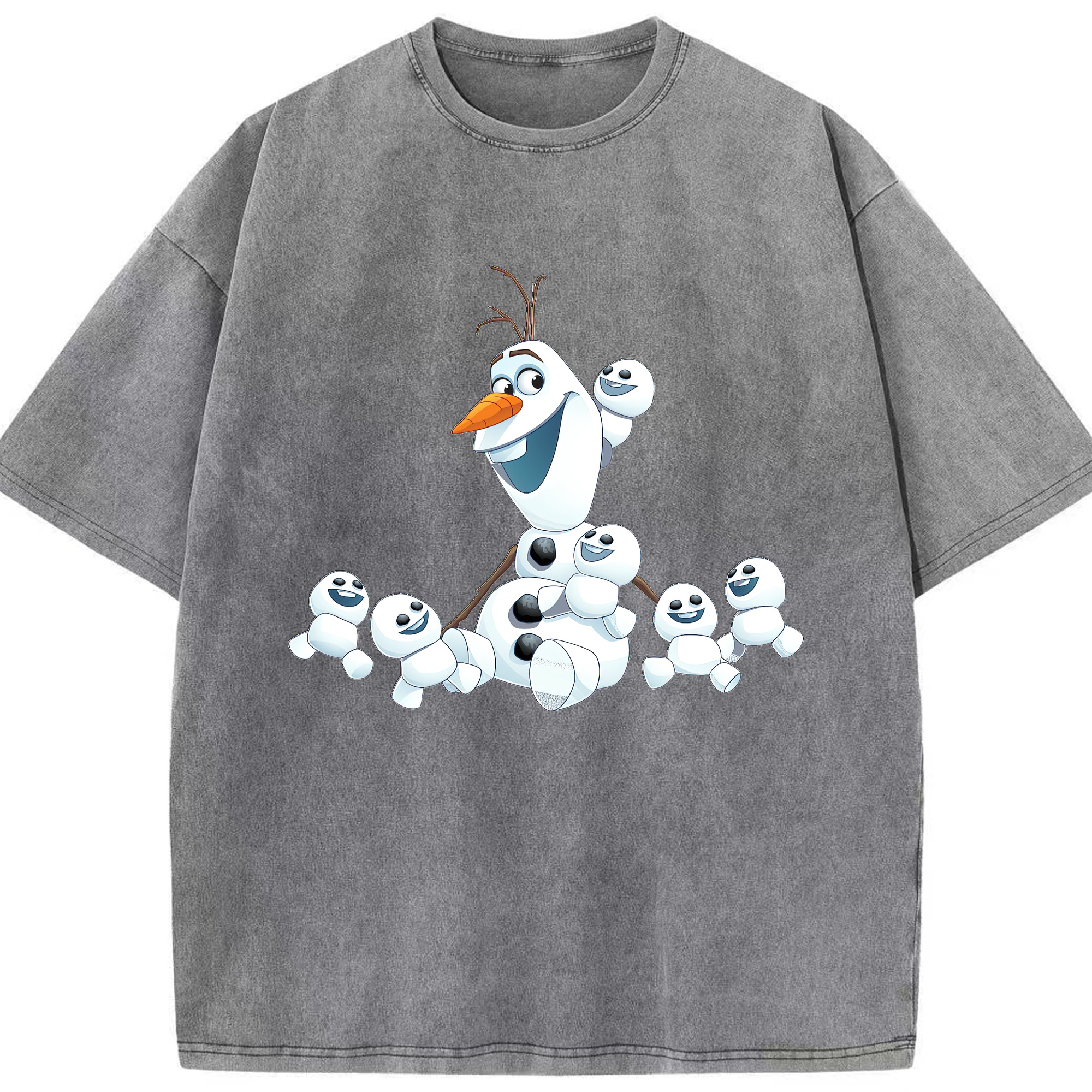 （画像用） アナと雪の女王 アンナ エルサ Frozen Anna Elsa 綿100% ヴィンテージ風 半袖Tシャツ（フロントプリント）