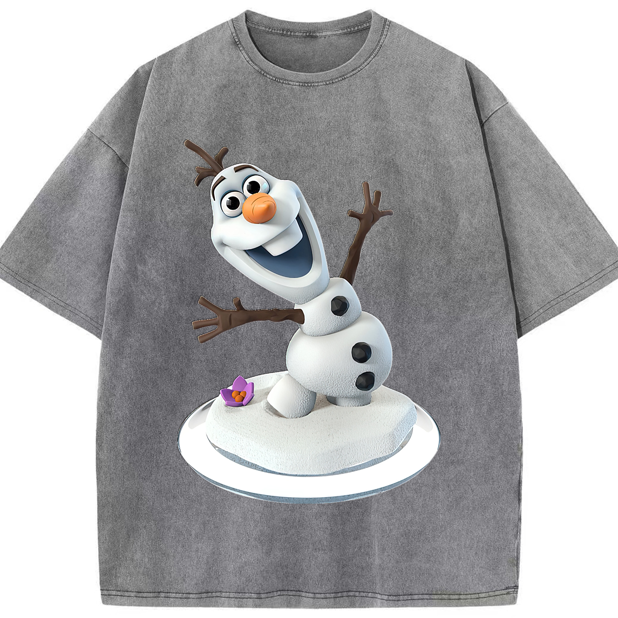 （画像用） アナと雪の女王 アンナ エルサ Frozen Anna Elsa 綿100% ヴィンテージ風 半袖Tシャツ（フロントプリント）