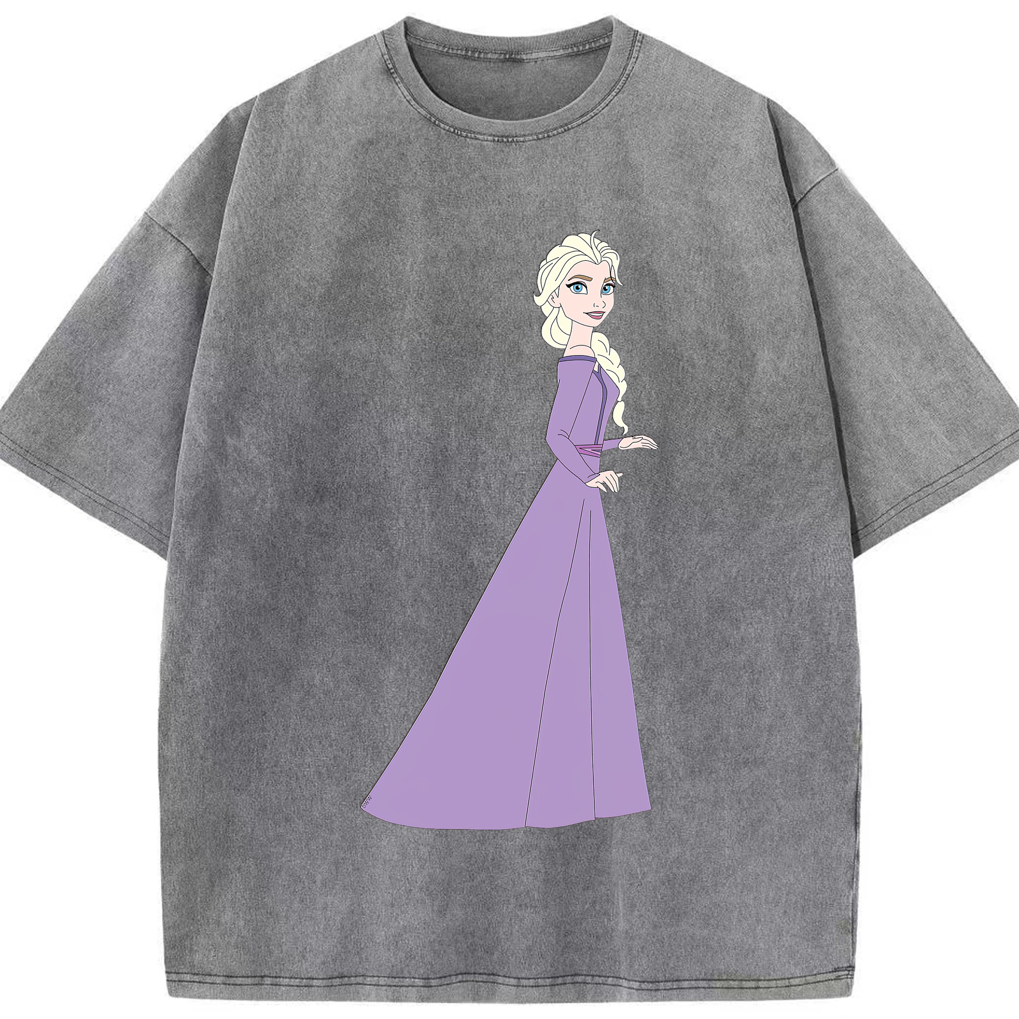 （画像用） アナと雪の女王 アンナ エルサ Frozen Anna Elsa 綿100% ヴィンテージ風 半袖Tシャツ（フロントプリント）
