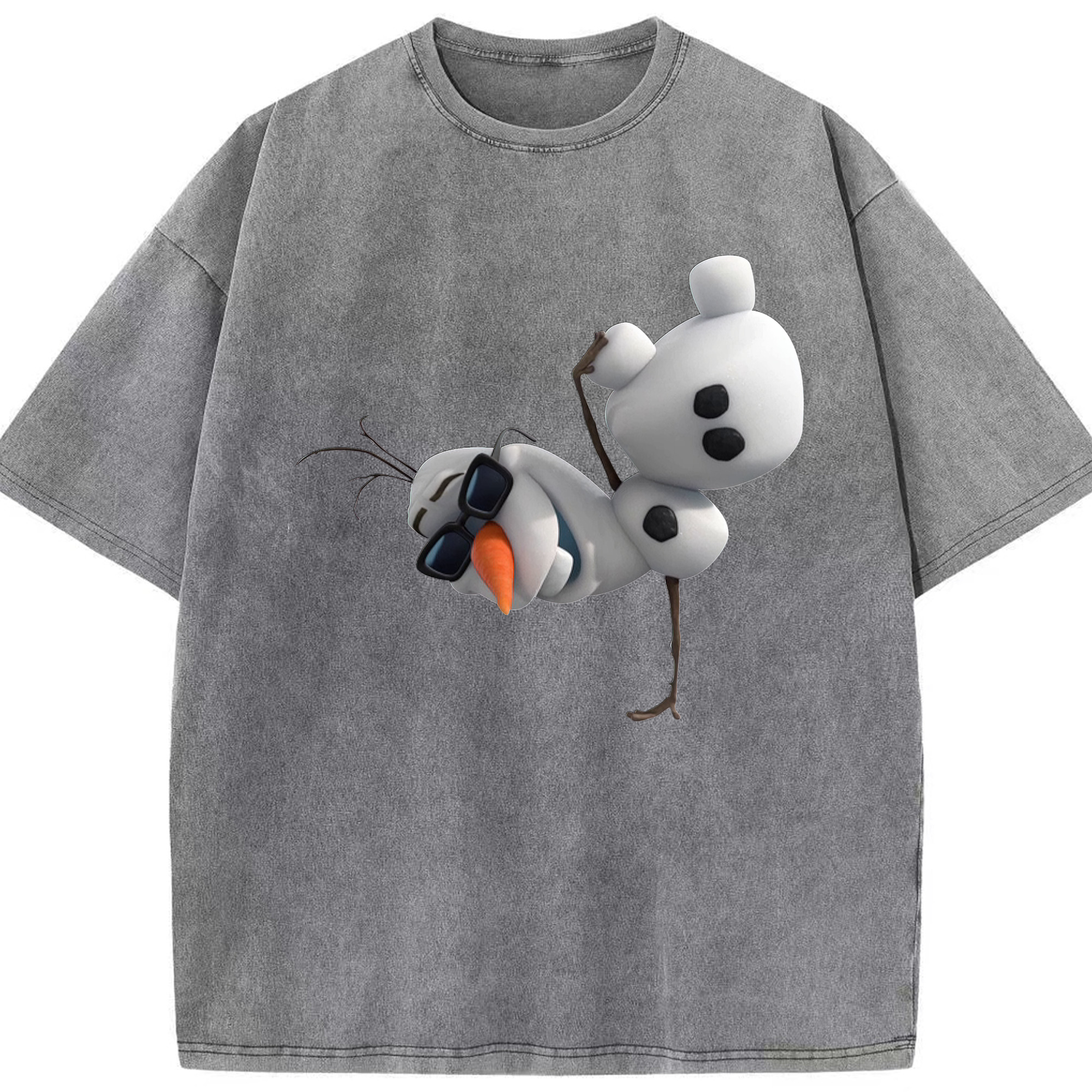 （画像用） アナと雪の女王 アンナ エルサ Frozen Anna Elsa 綿100% ヴィンテージ風 半袖Tシャツ（フロントプリント）