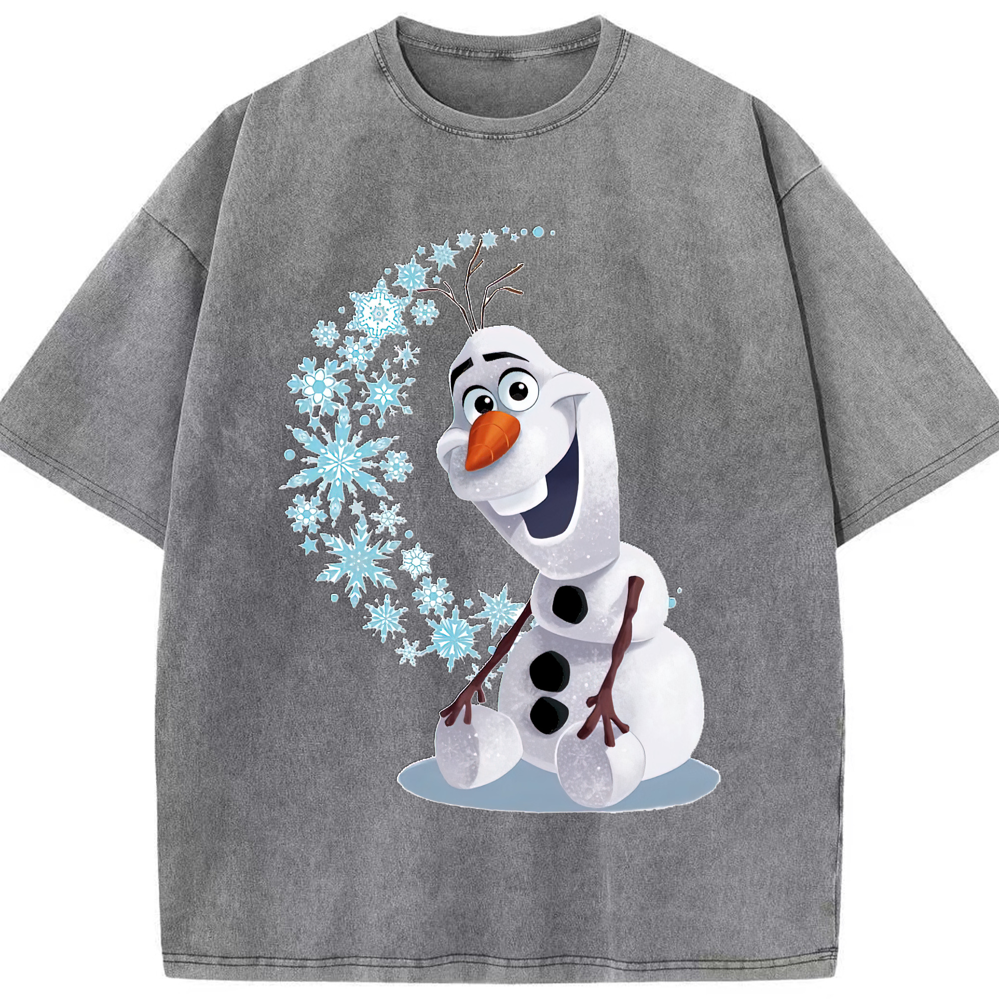 （画像用） アナと雪の女王 アンナ エルサ Frozen Anna Elsa 綿100% ヴィンテージ風 半袖Tシャツ（フロントプリント）