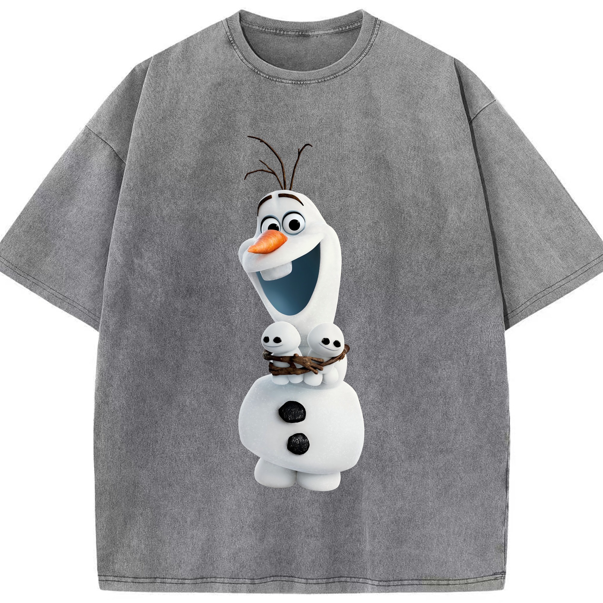 （画像用） アナと雪の女王 アンナ エルサ Frozen Anna Elsa 綿100% ヴィンテージ風 半袖Tシャツ（フロントプリント）