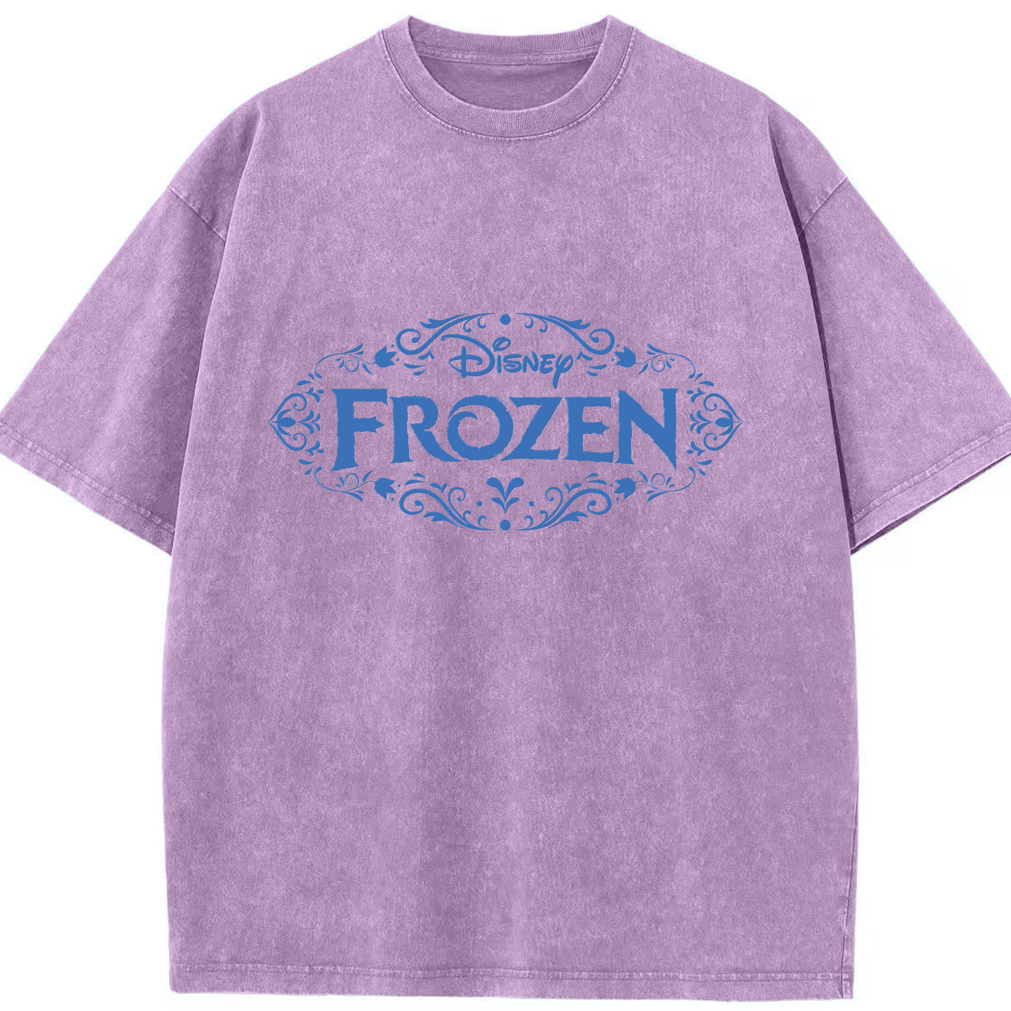（画像用） アナと雪の女王 アンナ エルサ Frozen Anna Elsa 綿100% ヴィンテージ風 半袖Tシャツ（フロントプリント）