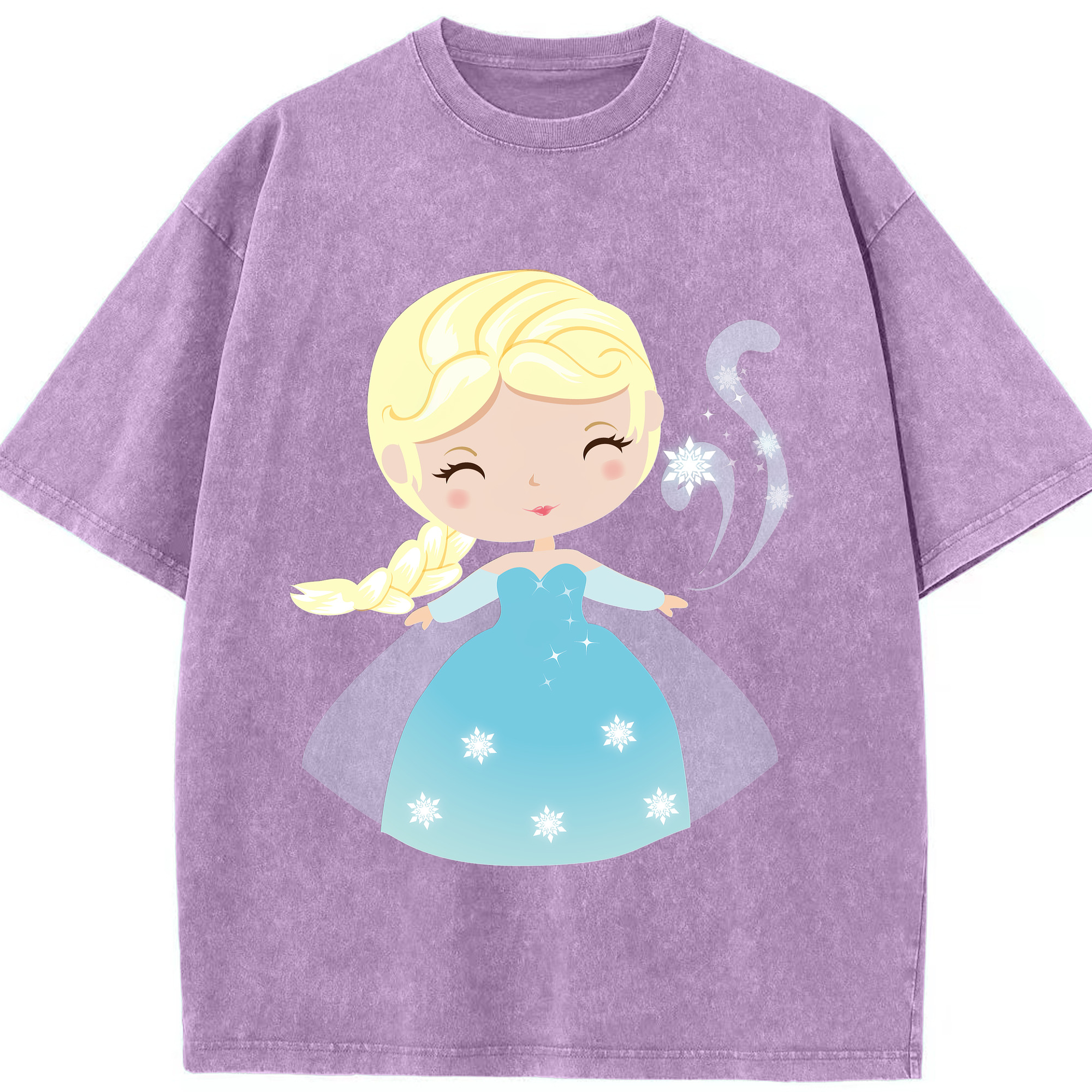 （画像用） アナと雪の女王 アンナ エルサ Frozen Anna Elsa 綿100% ヴィンテージ風 半袖Tシャツ（フロントプリント）