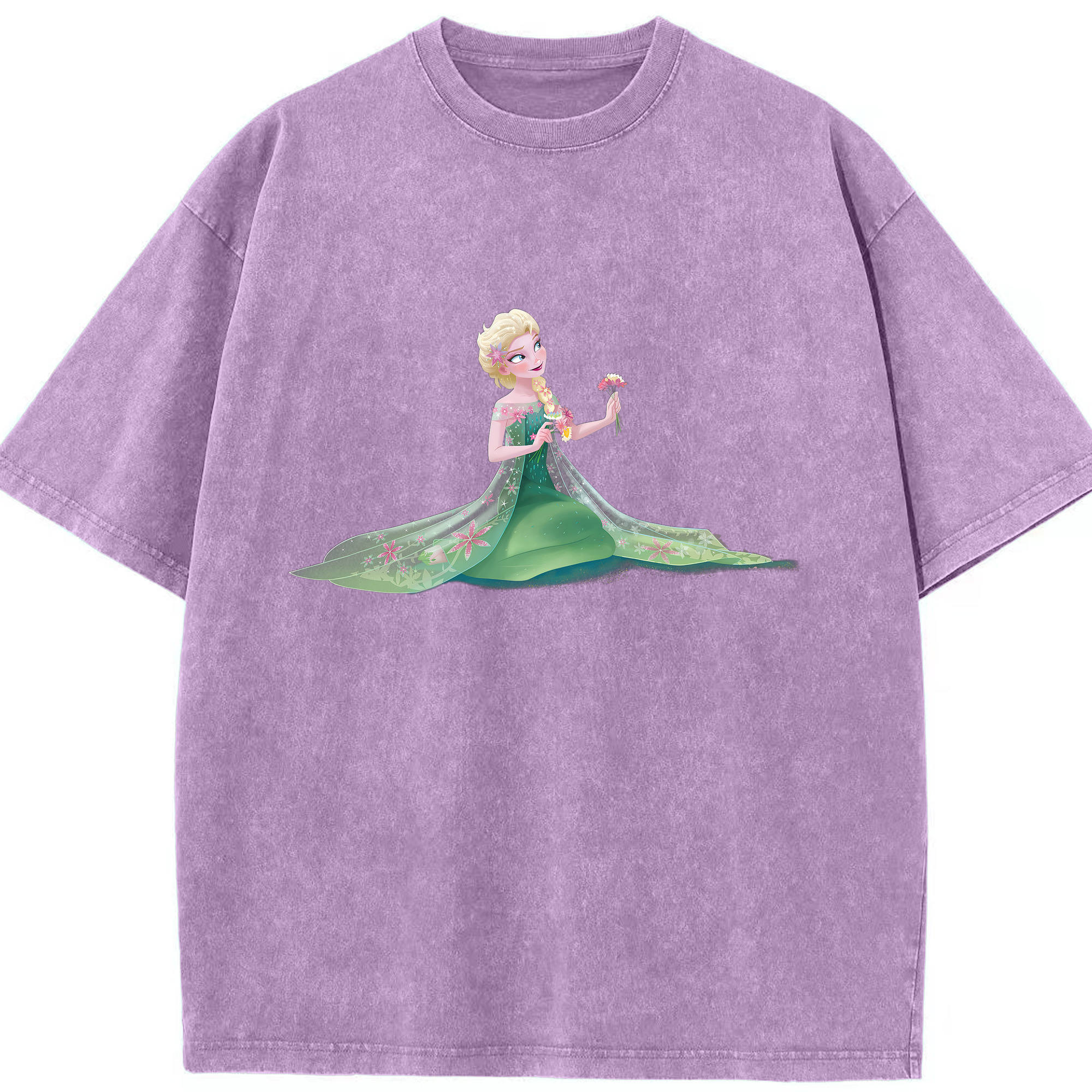 （画像用） アナと雪の女王 アンナ エルサ Frozen Anna Elsa 綿100% ヴィンテージ風 半袖Tシャツ（フロントプリント）
