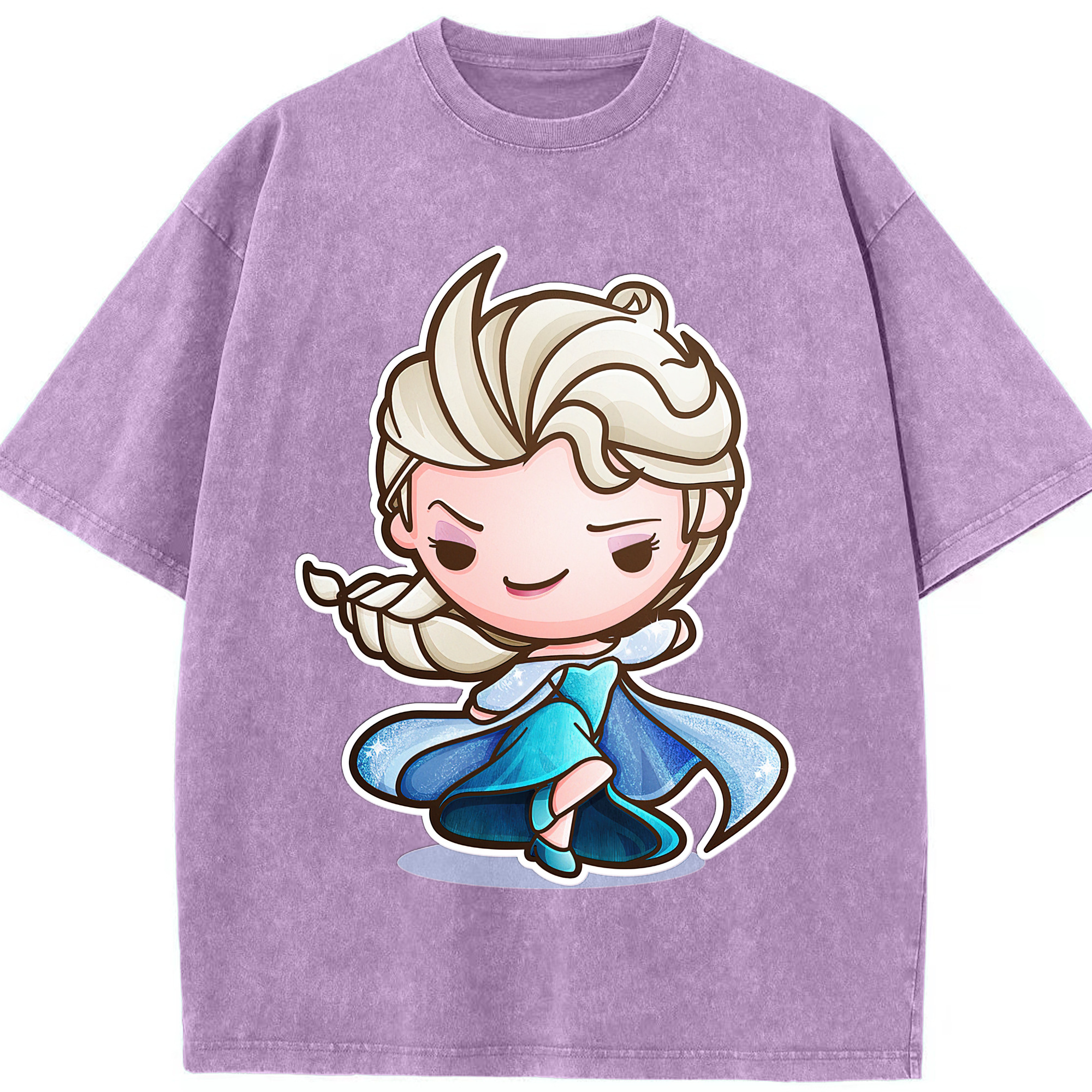 （画像用） アナと雪の女王 アンナ エルサ Frozen Anna Elsa 綿100% ヴィンテージ風 半袖Tシャツ（フロントプリント）