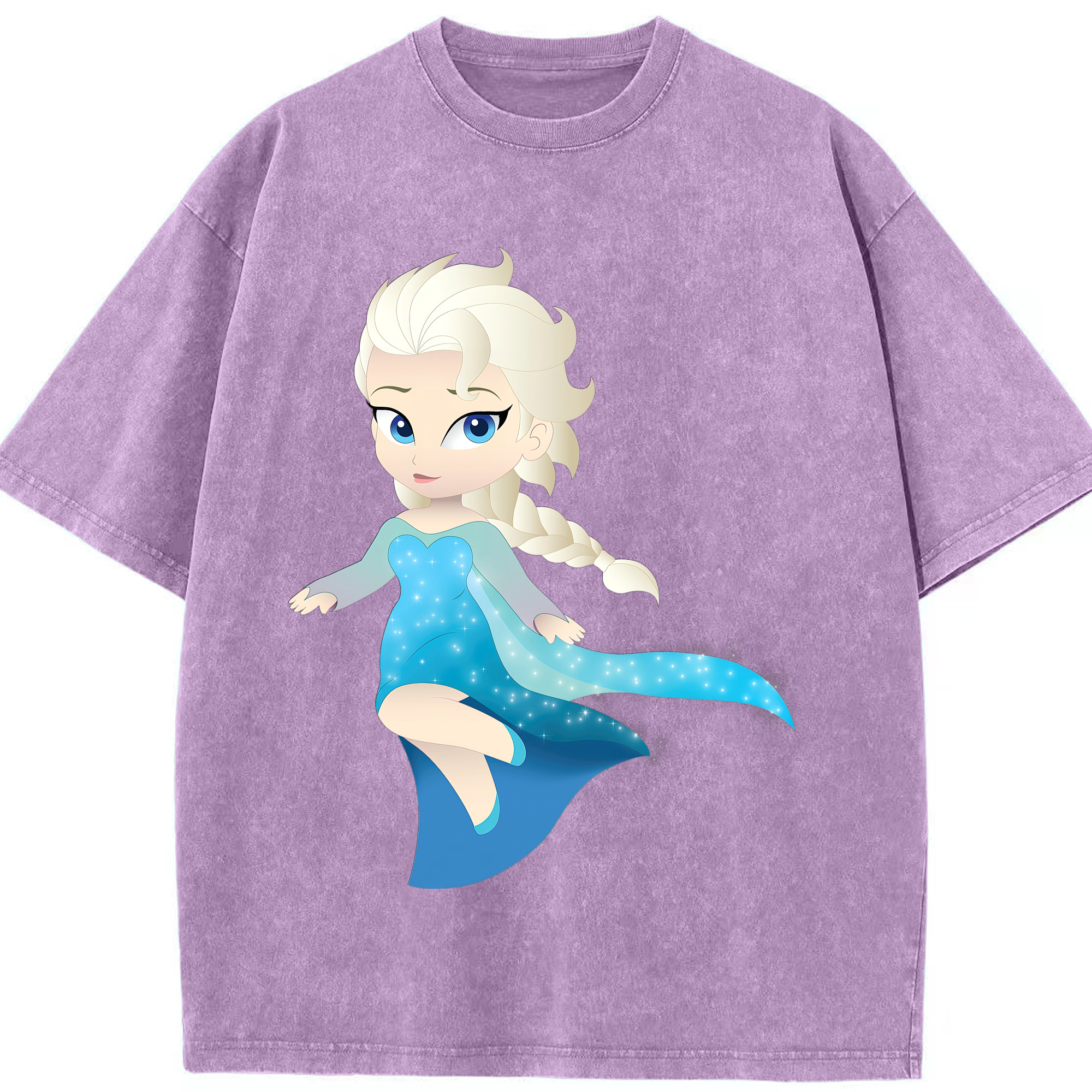 （画像用） アナと雪の女王 アンナ エルサ Frozen Anna Elsa 綿100% ヴィンテージ風 半袖Tシャツ（フロントプリント）