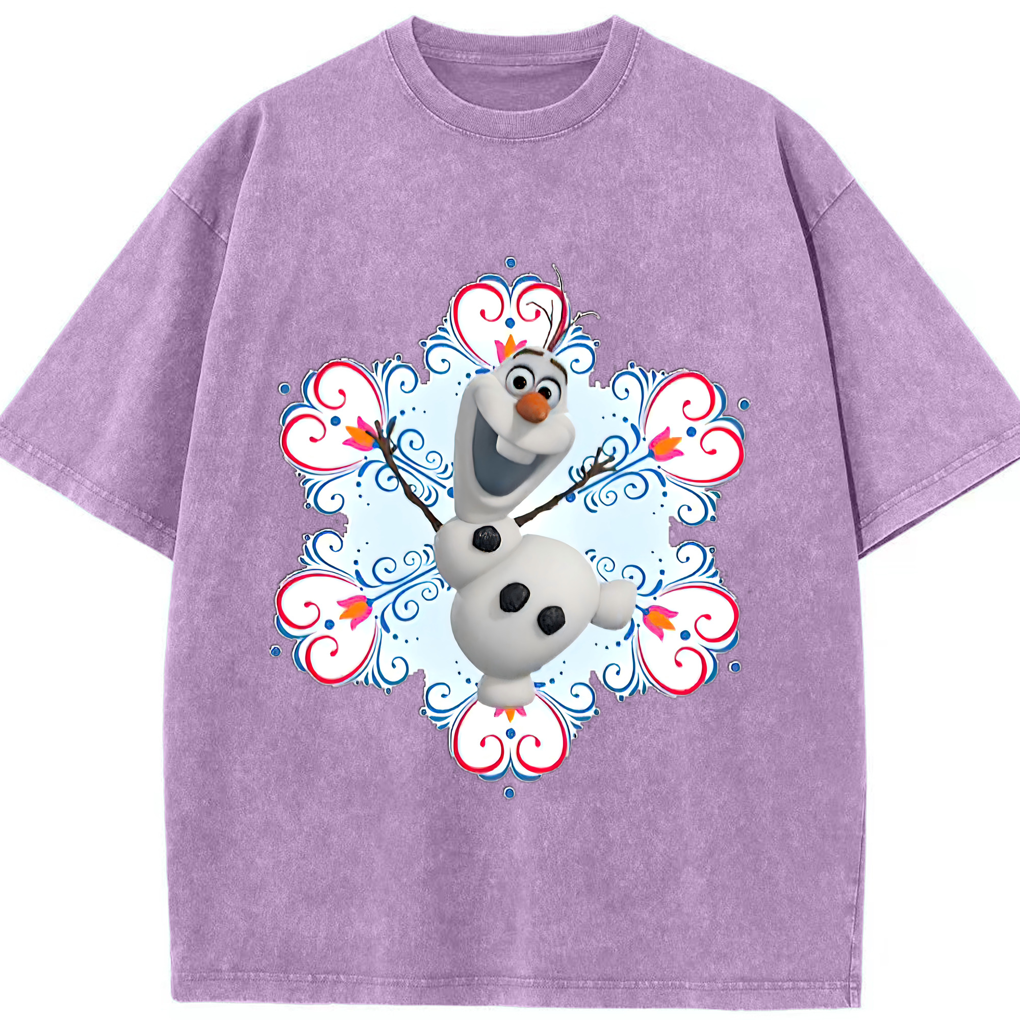 （画像用） アナと雪の女王 アンナ エルサ Frozen Anna Elsa 綿100% ヴィンテージ風 半袖Tシャツ（フロントプリント）