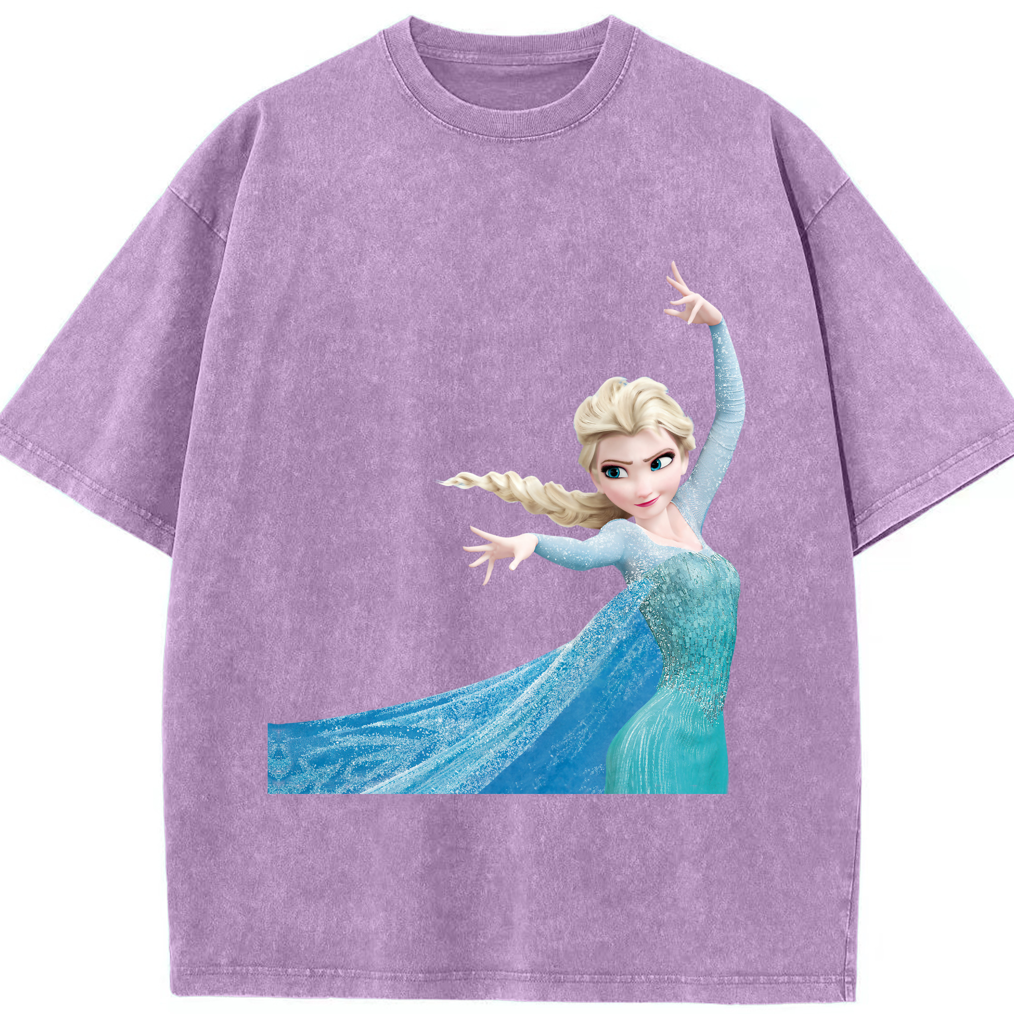 （画像用） アナと雪の女王 アンナ エルサ Frozen Anna Elsa 綿100% ヴィンテージ風 半袖Tシャツ（フロントプリント）