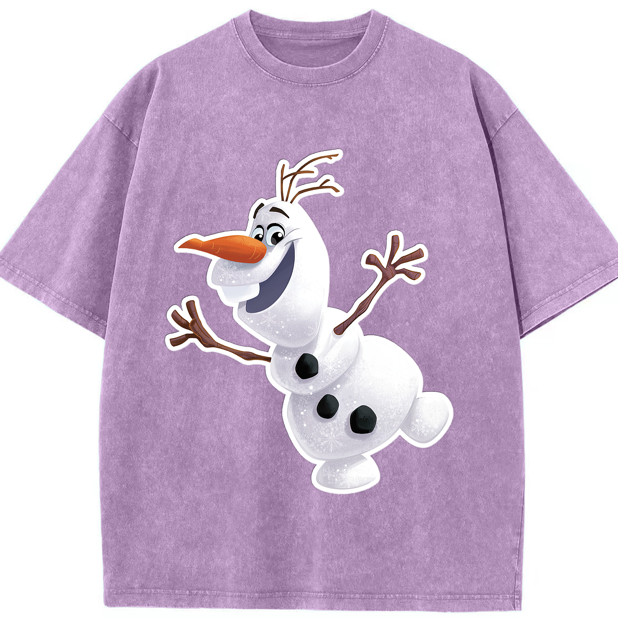 （画像用） アナと雪の女王 アンナ エルサ Frozen Anna Elsa 綿100% ヴィンテージ風 半袖Tシャツ（フロントプリント）