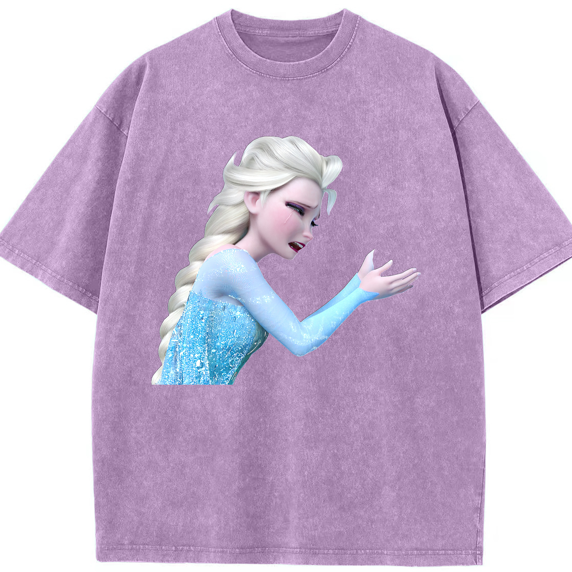 （画像用） アナと雪の女王 アンナ エルサ Frozen Anna Elsa 綿100% ヴィンテージ風 半袖Tシャツ（フロントプリント）