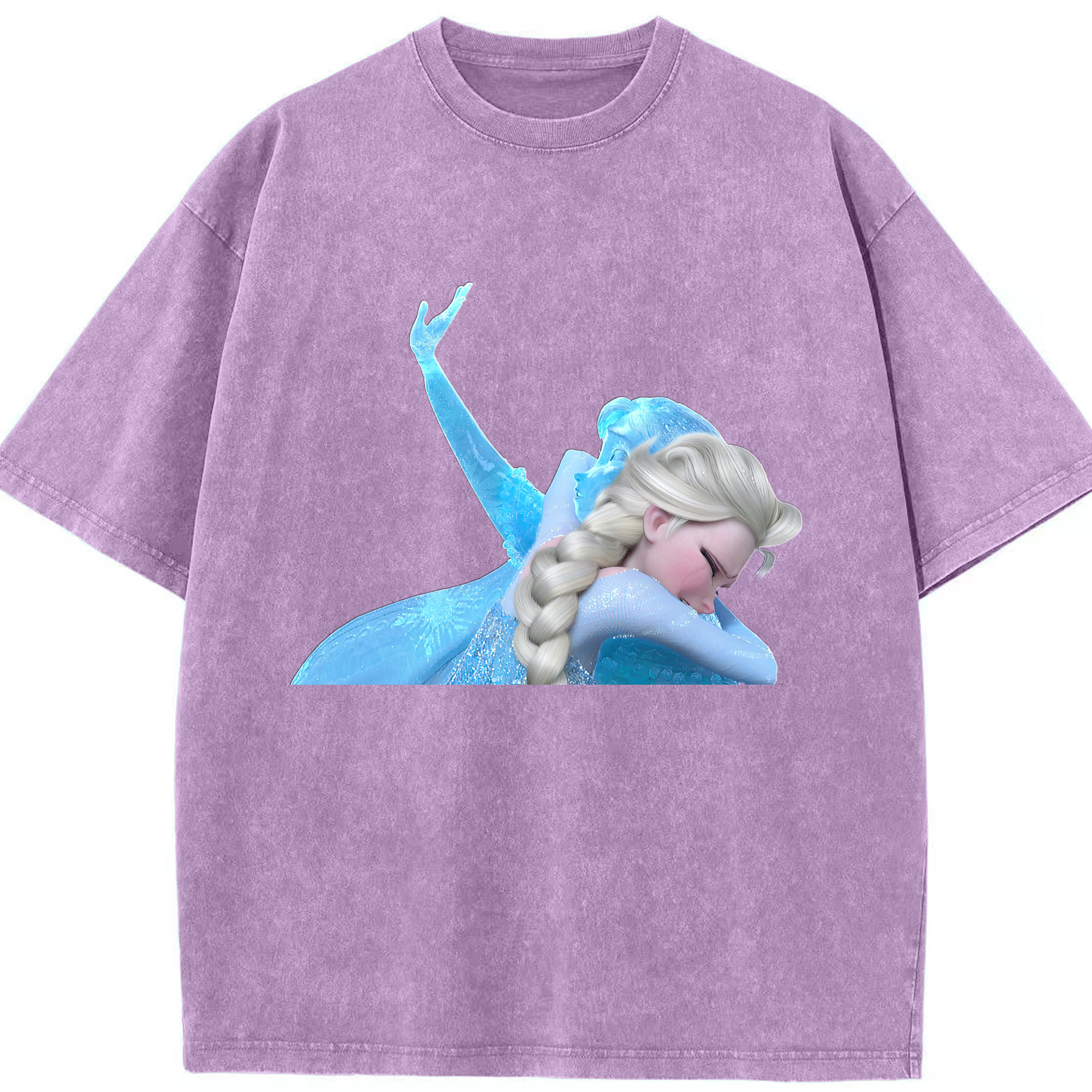 （画像用） アナと雪の女王 アンナ エルサ Frozen Anna Elsa 綿100% ヴィンテージ風 半袖Tシャツ（フロントプリント）