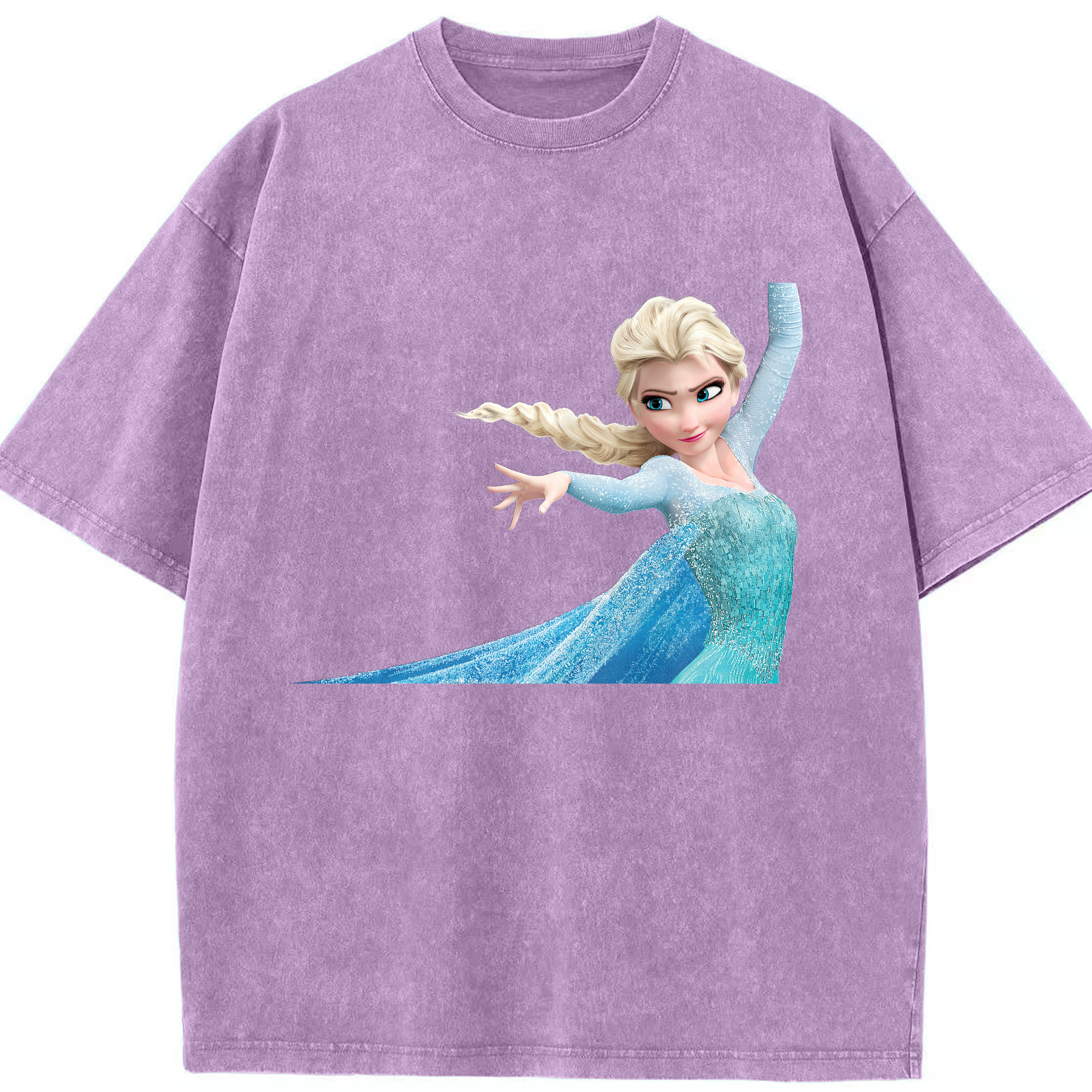 （画像用） アナと雪の女王 アンナ エルサ Frozen Anna Elsa 綿100% ヴィンテージ風 半袖Tシャツ（フロントプリント）