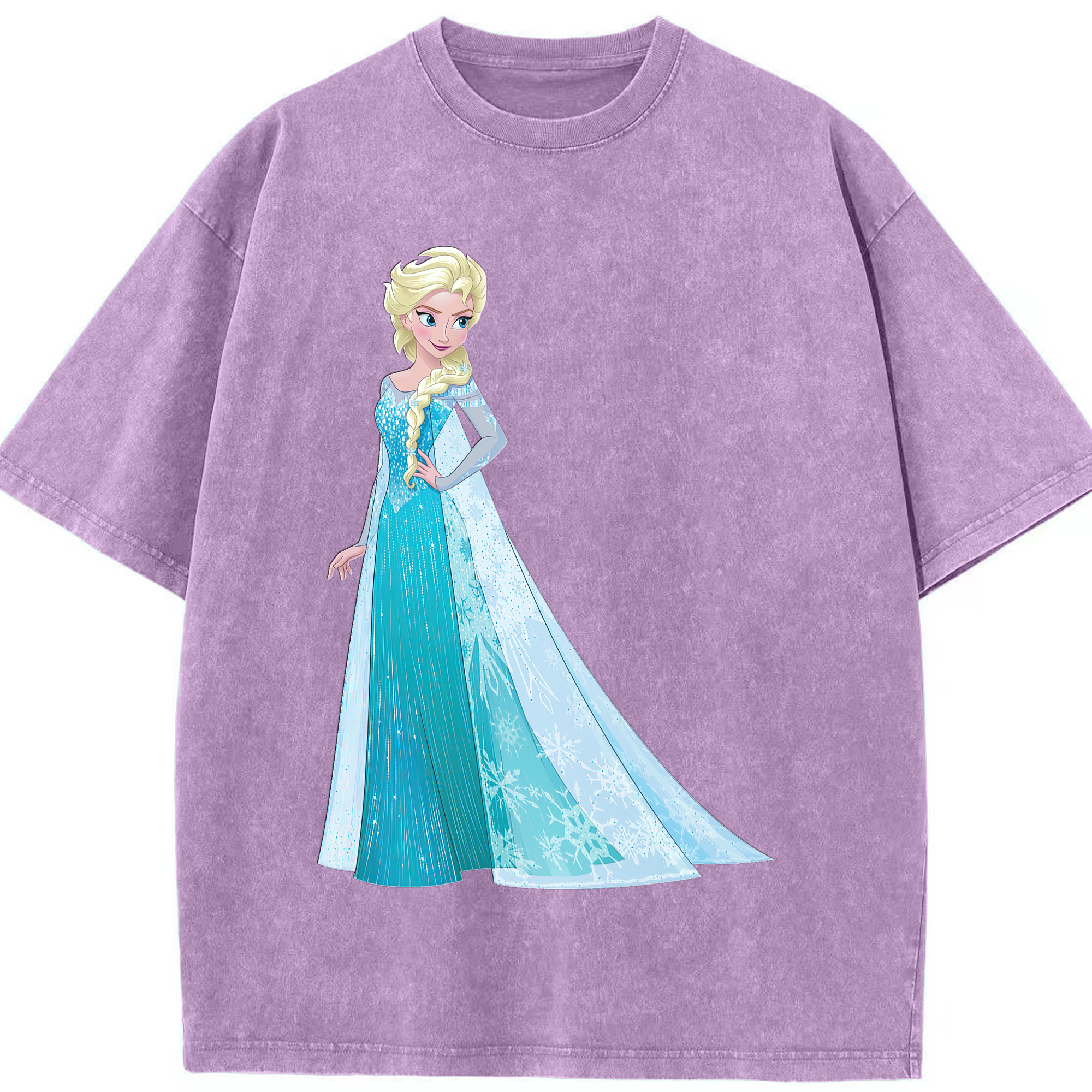 （画像用） アナと雪の女王 アンナ エルサ Frozen Anna Elsa 綿100% ヴィンテージ風 半袖Tシャツ（フロントプリント）
