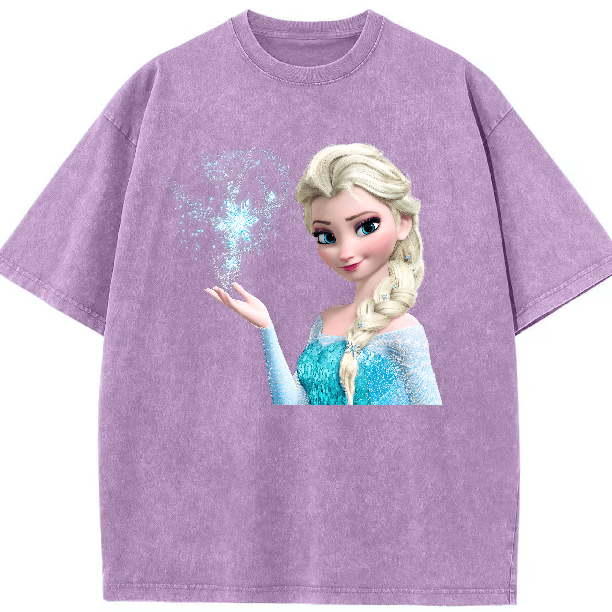 （画像用） アナと雪の女王 アンナ エルサ Frozen Anna Elsa 綿100% ヴィンテージ風 半袖Tシャツ（フロントプリント）