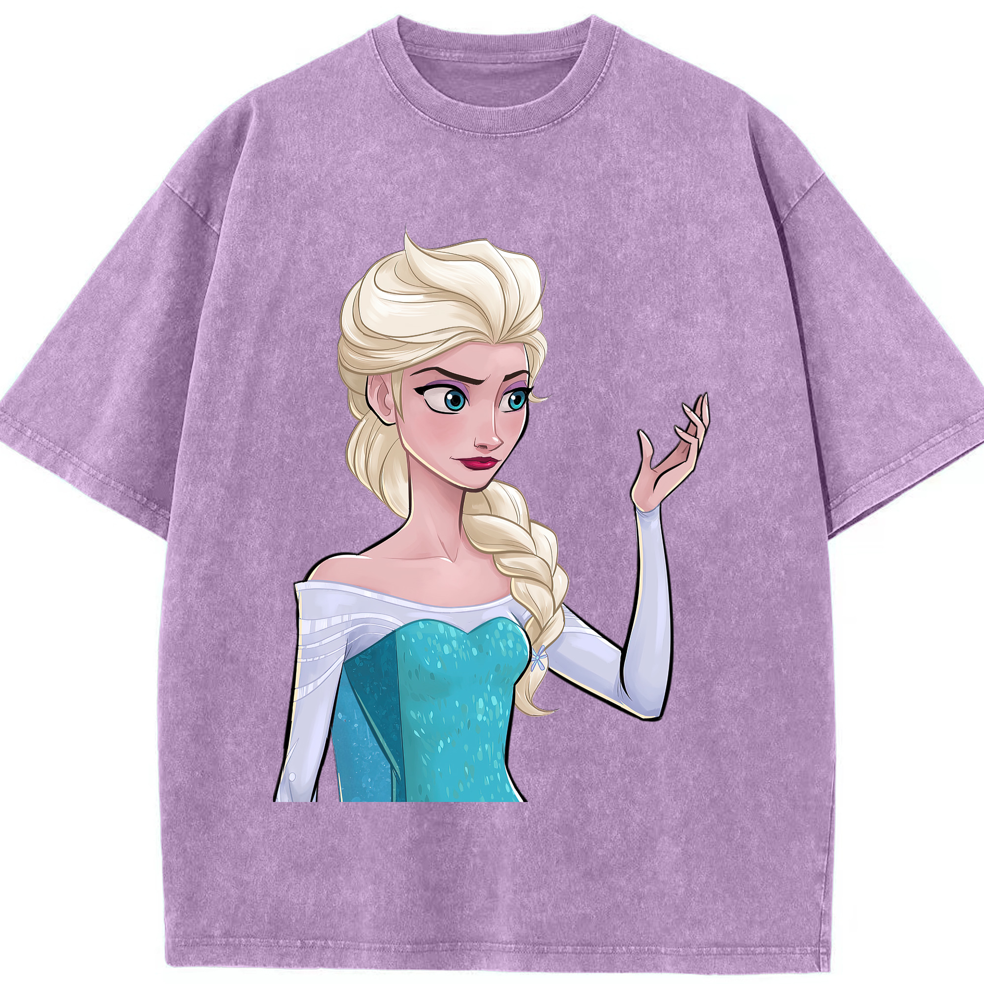 （画像用） アナと雪の女王 アンナ エルサ Frozen Anna Elsa 綿100% ヴィンテージ風 半袖Tシャツ（フロントプリント）