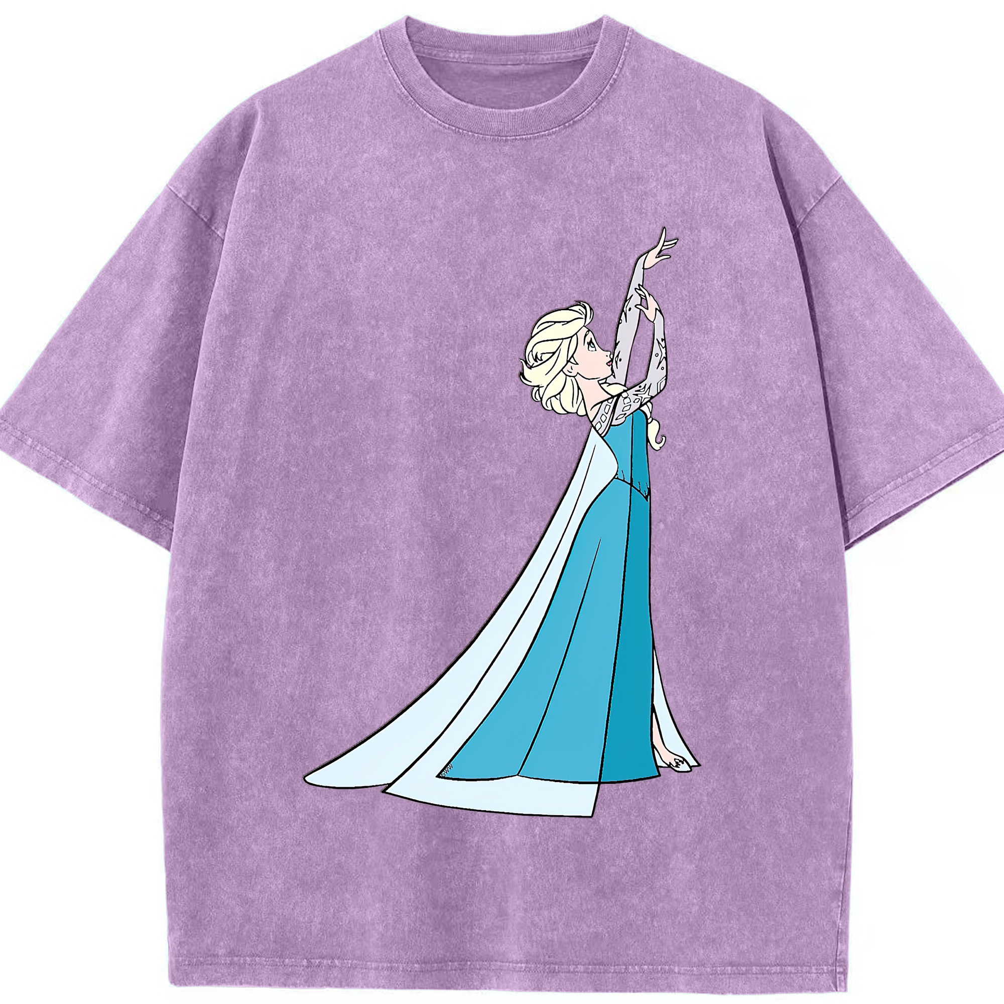 （画像用） アナと雪の女王 アンナ エルサ Frozen Anna Elsa 綿100% ヴィンテージ風 半袖Tシャツ（フロントプリント）
