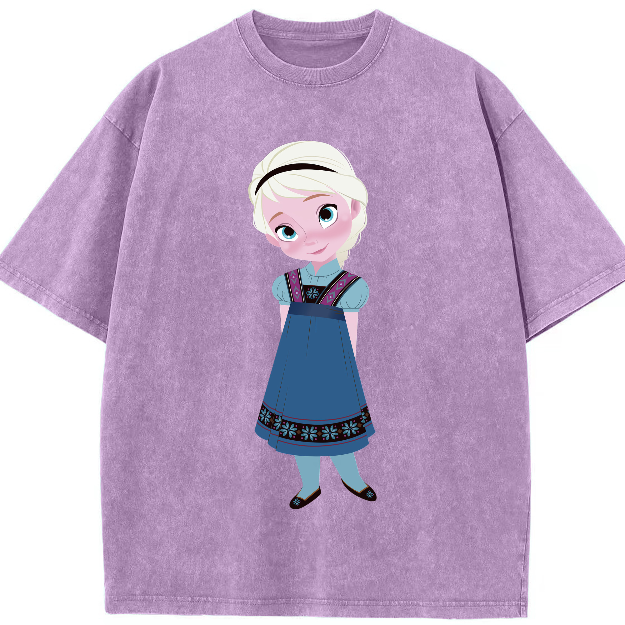 （画像用） アナと雪の女王 アンナ エルサ Frozen Anna Elsa 綿100% ヴィンテージ風 半袖Tシャツ（フロントプリント）