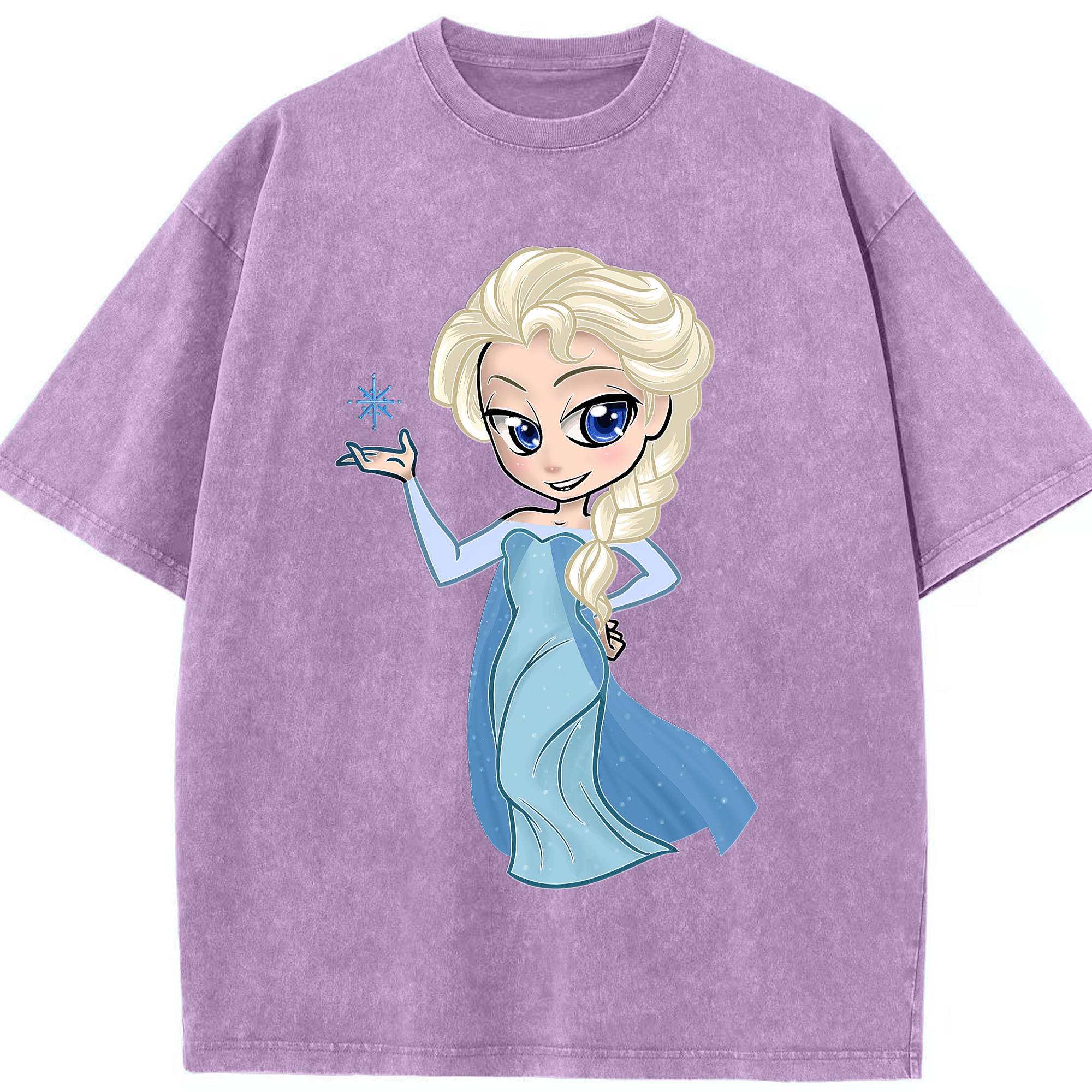 （画像用） アナと雪の女王 アンナ エルサ Frozen Anna Elsa 綿100% ヴィンテージ風 半袖Tシャツ（フロントプリント）