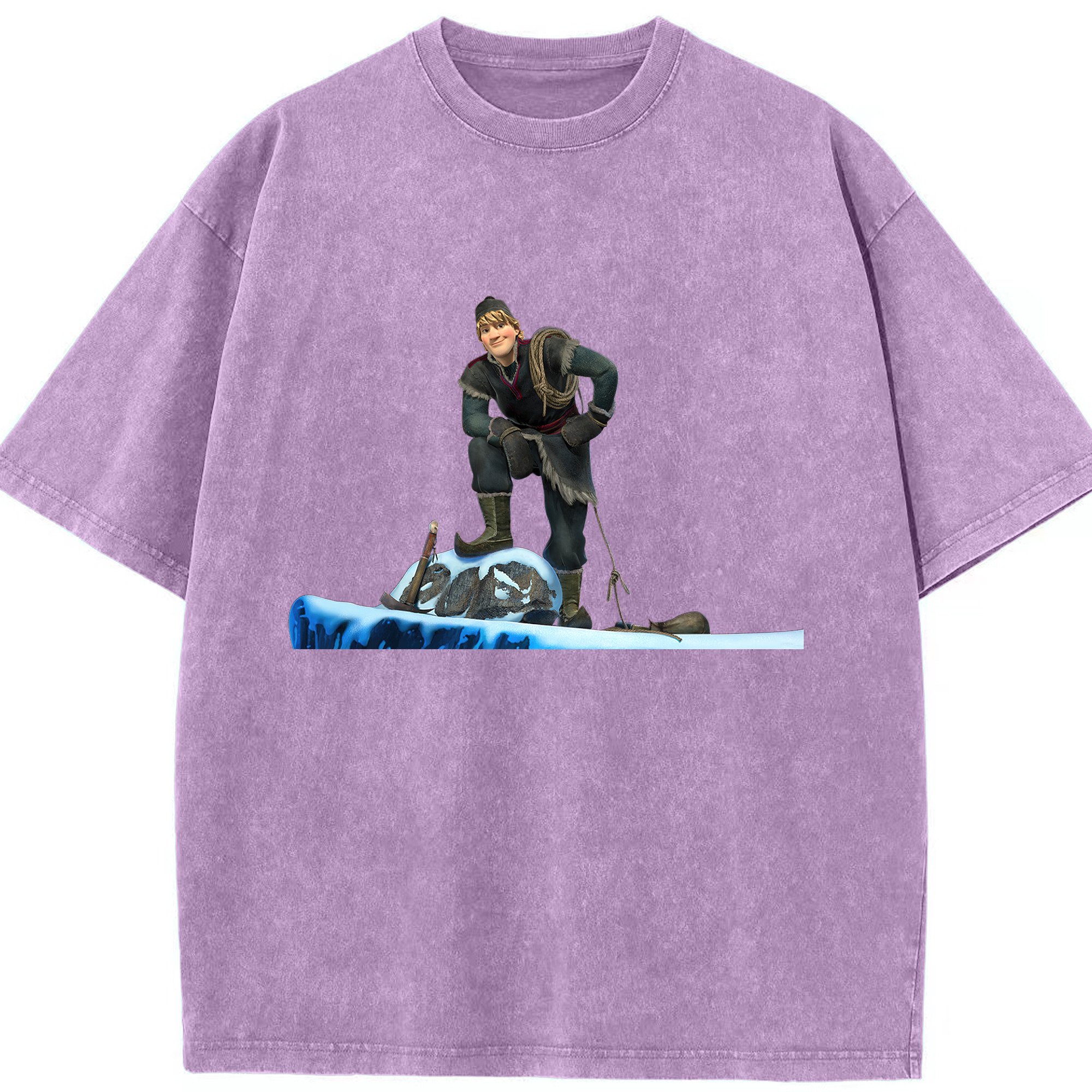 （画像用） アナと雪の女王 アンナ エルサ Frozen Anna Elsa 綿100% ヴィンテージ風 半袖Tシャツ（フロントプリント）