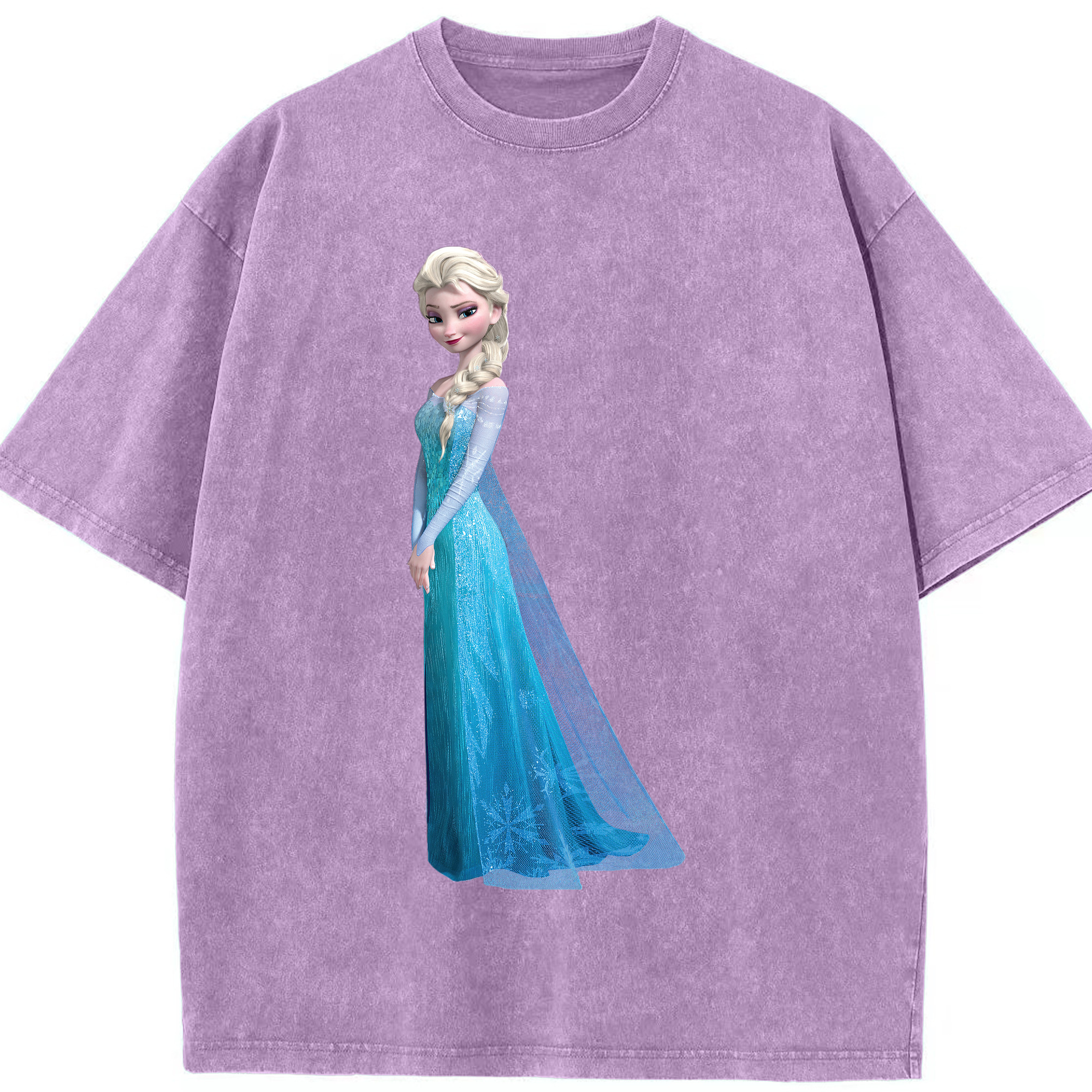 （画像用） アナと雪の女王 アンナ エルサ Frozen Anna Elsa 綿100% ヴィンテージ風 半袖Tシャツ（フロントプリント）