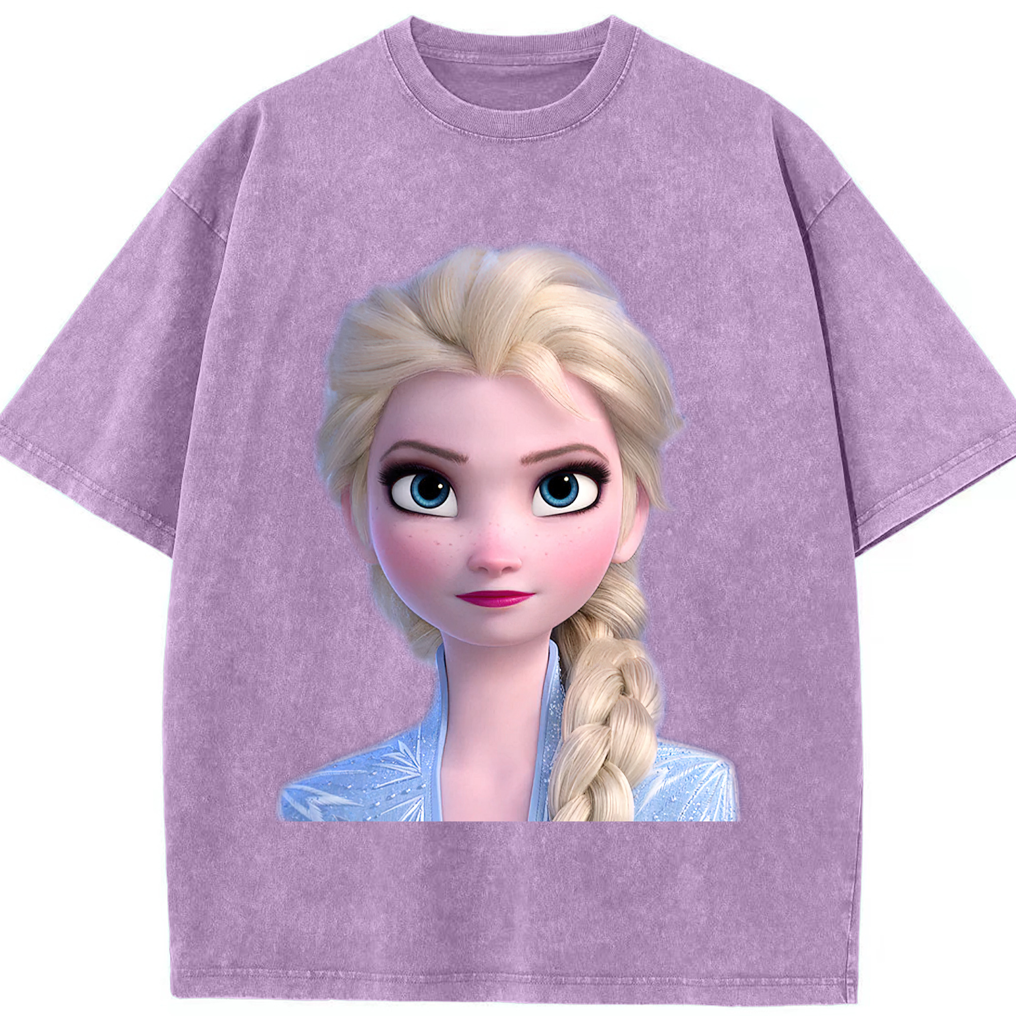 （画像用） アナと雪の女王 アンナ エルサ Frozen Anna Elsa 綿100% ヴィンテージ風 半袖Tシャツ（フロントプリント）