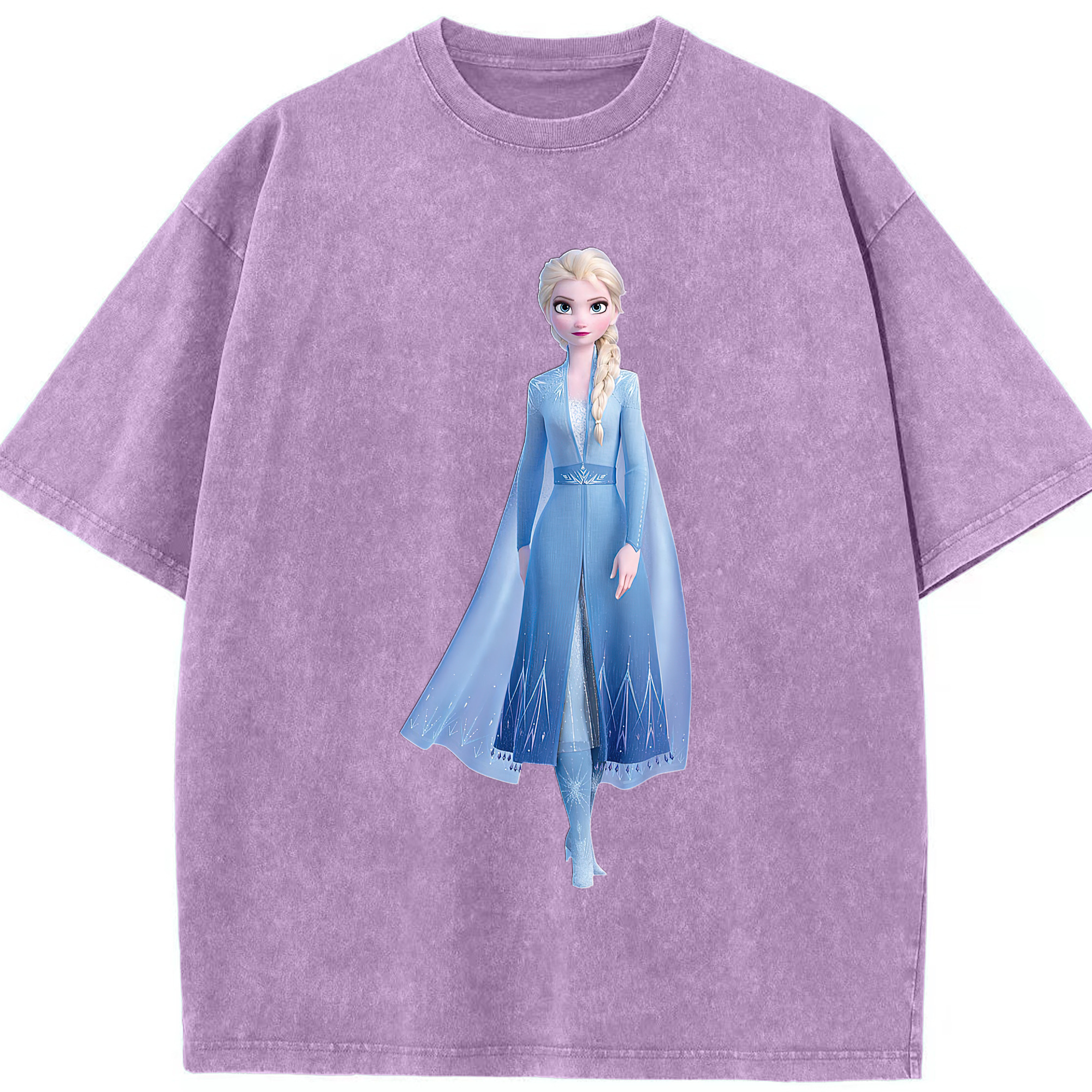 （画像用） アナと雪の女王 アンナ エルサ Frozen Anna Elsa 綿100% ヴィンテージ風 半袖Tシャツ（フロントプリント）