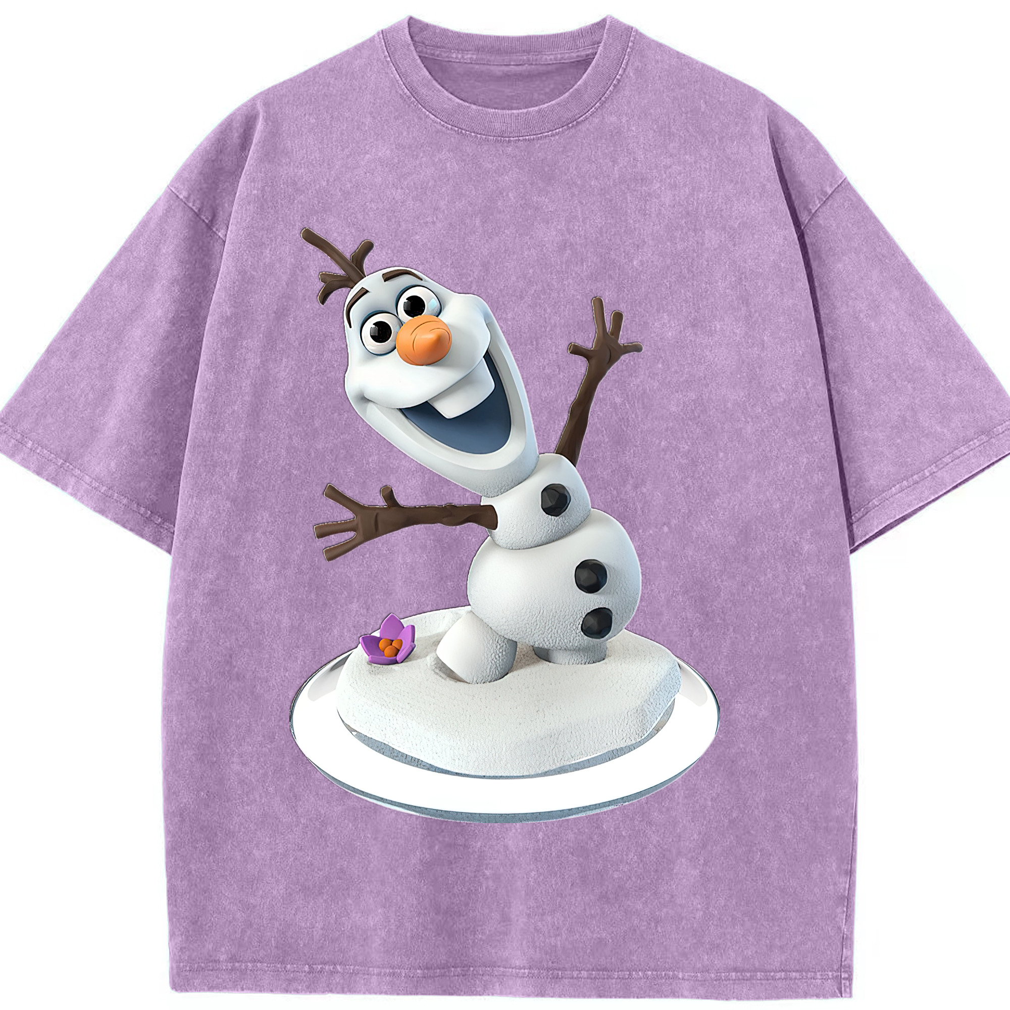 （画像用） アナと雪の女王 アンナ エルサ Frozen Anna Elsa 綿100% ヴィンテージ風 半袖Tシャツ（フロントプリント）