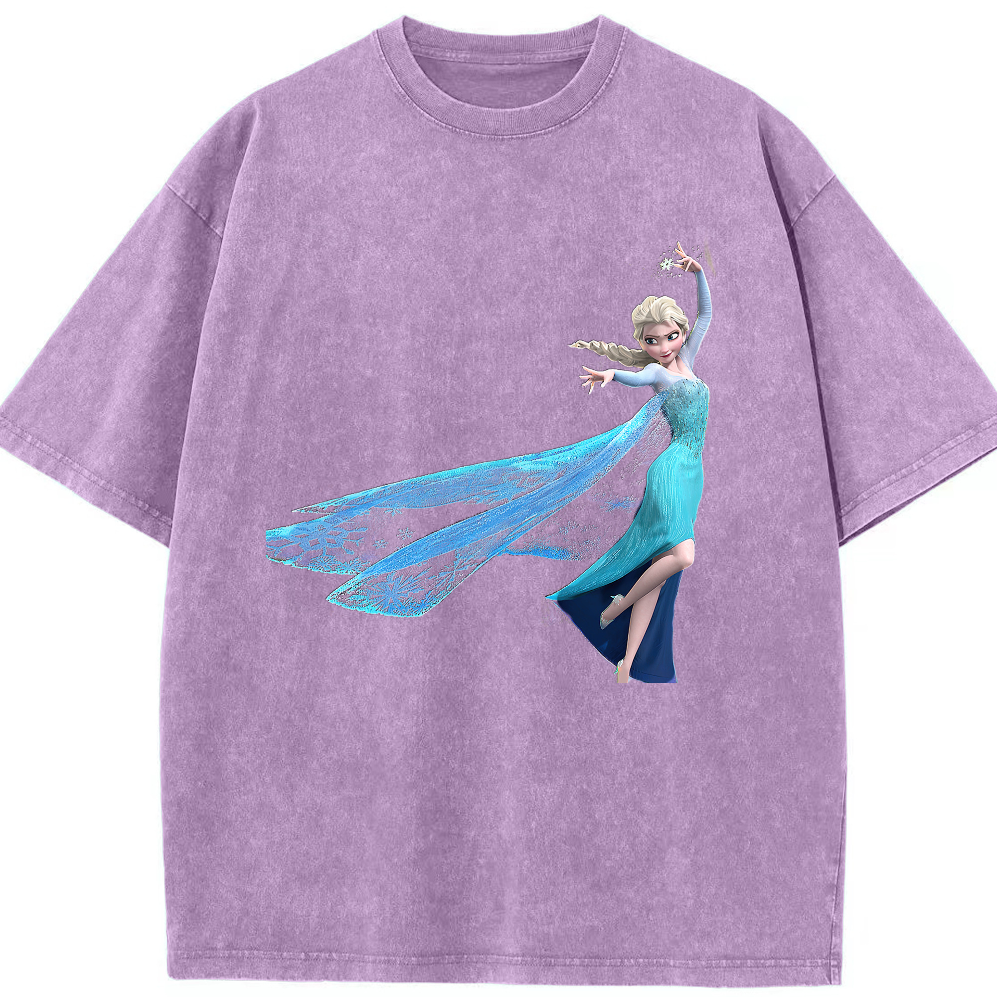 （画像用） アナと雪の女王 アンナ エルサ Frozen Anna Elsa 綿100% ヴィンテージ風 半袖Tシャツ（フロントプリント）