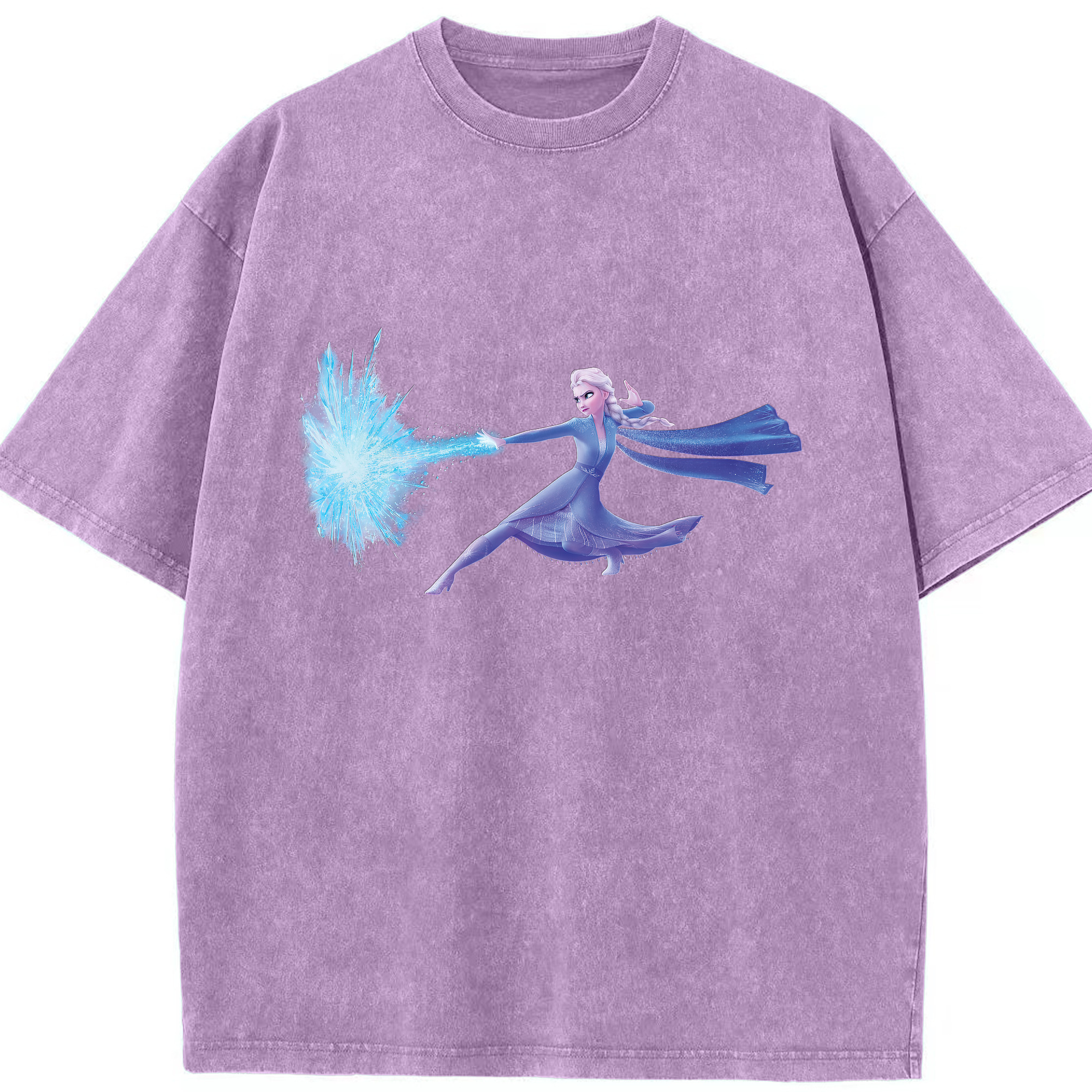 （画像用） アナと雪の女王 アンナ エルサ Frozen Anna Elsa 綿100% ヴィンテージ風 半袖Tシャツ（フロントプリント）