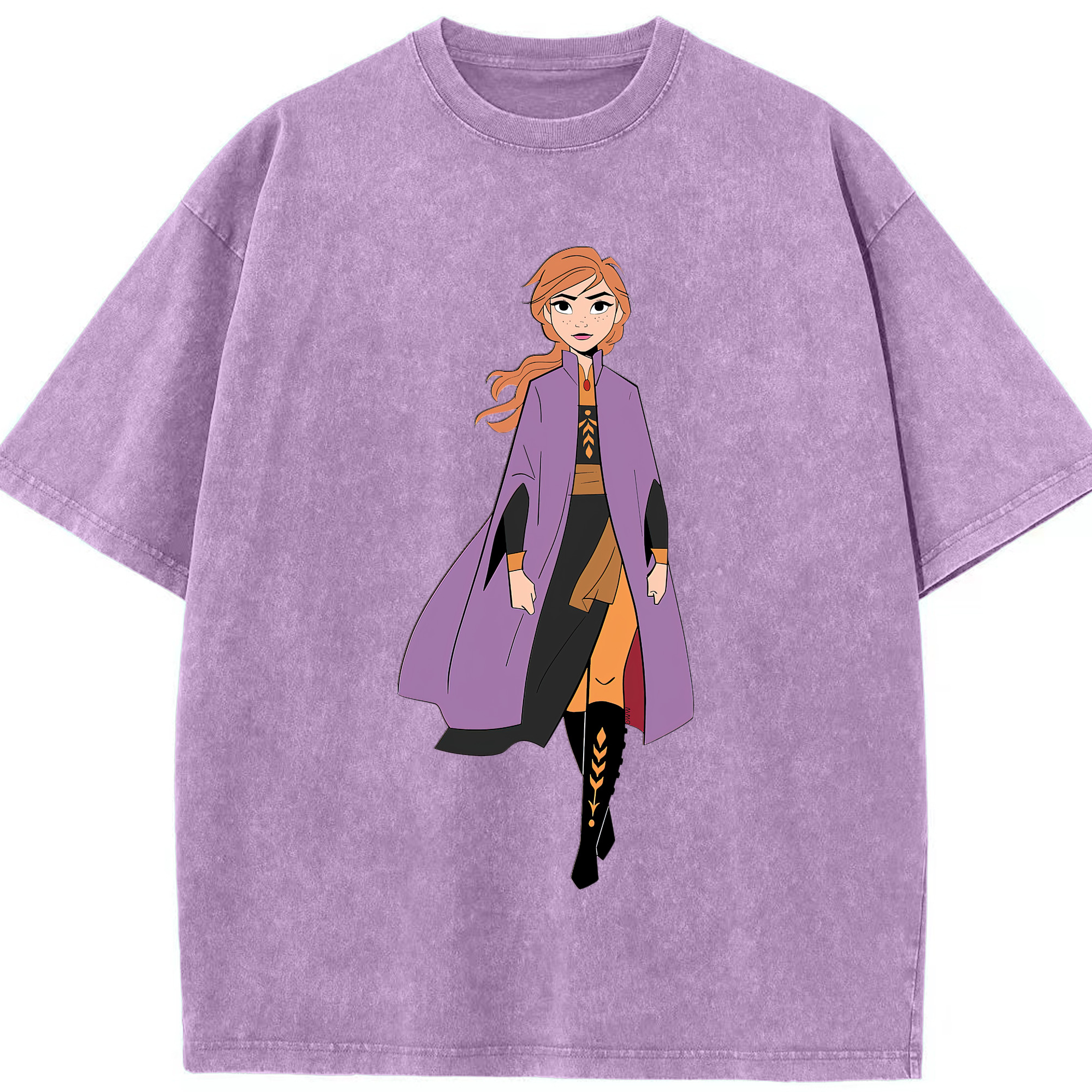 （画像用） アナと雪の女王 アンナ エルサ Frozen Anna Elsa 綿100% ヴィンテージ風 半袖Tシャツ（フロントプリント）