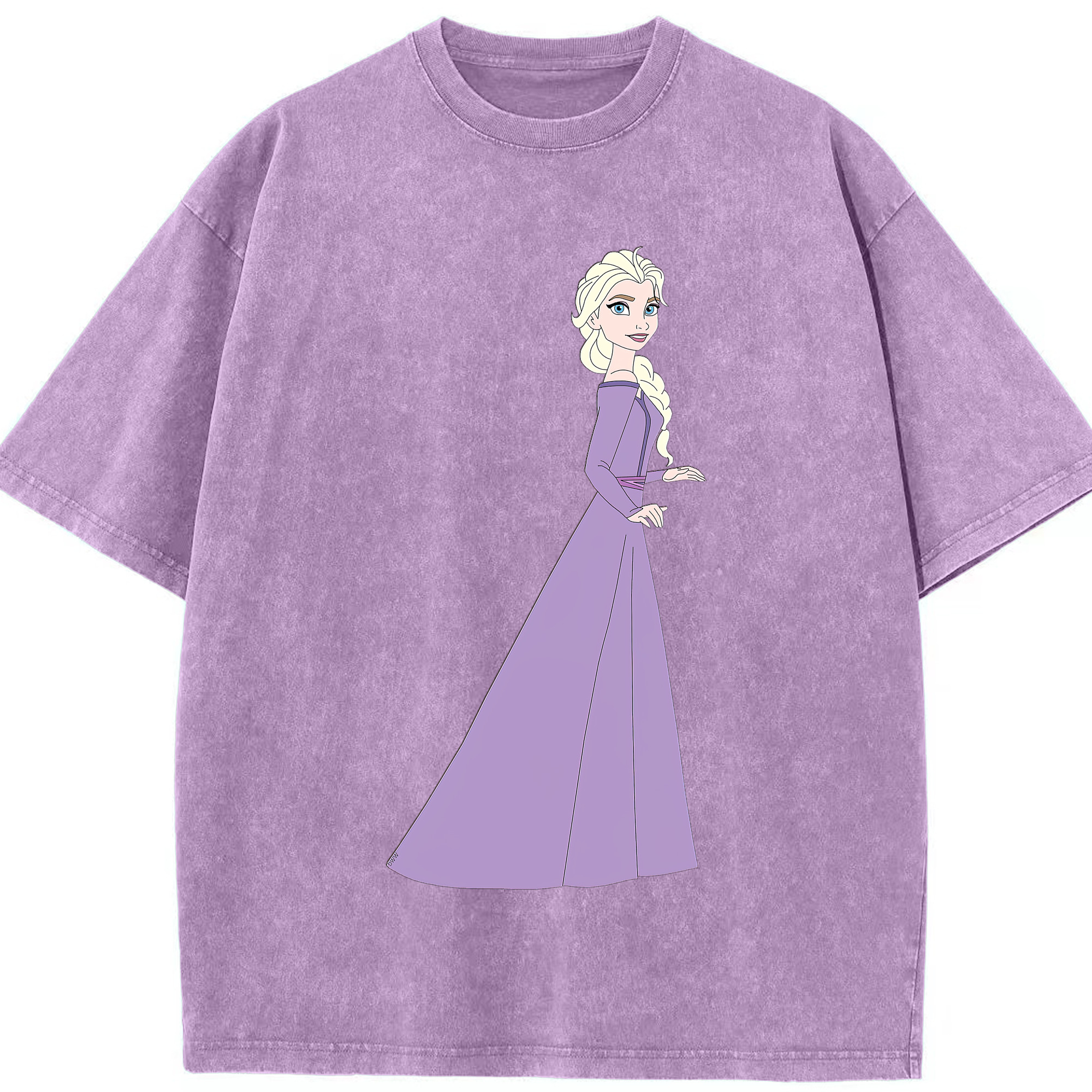 （画像用） アナと雪の女王 アンナ エルサ Frozen Anna Elsa 綿100% ヴィンテージ風 半袖Tシャツ（フロントプリント）