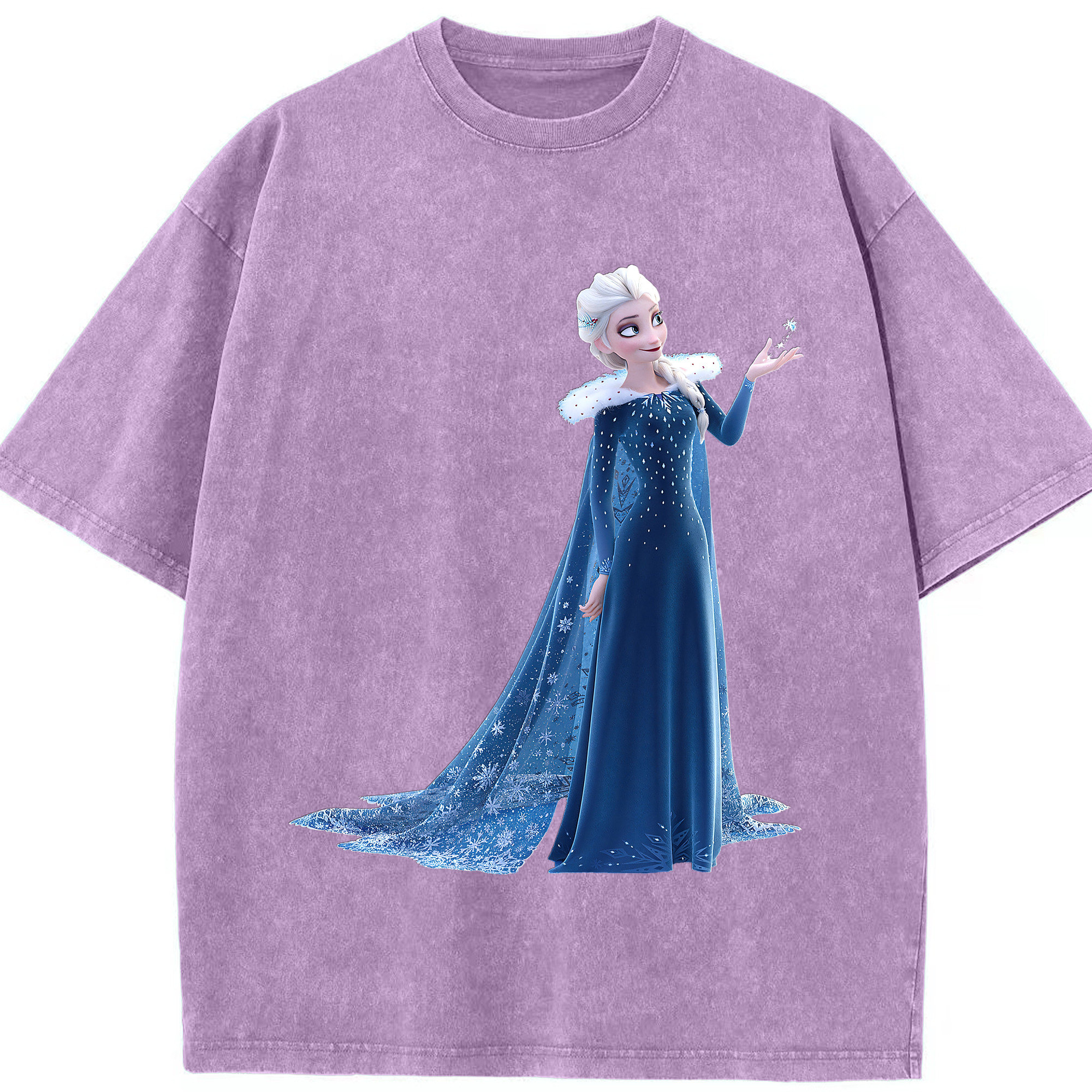 （画像用） アナと雪の女王 アンナ エルサ Frozen Anna Elsa 綿100% ヴィンテージ風 半袖Tシャツ（フロントプリント）