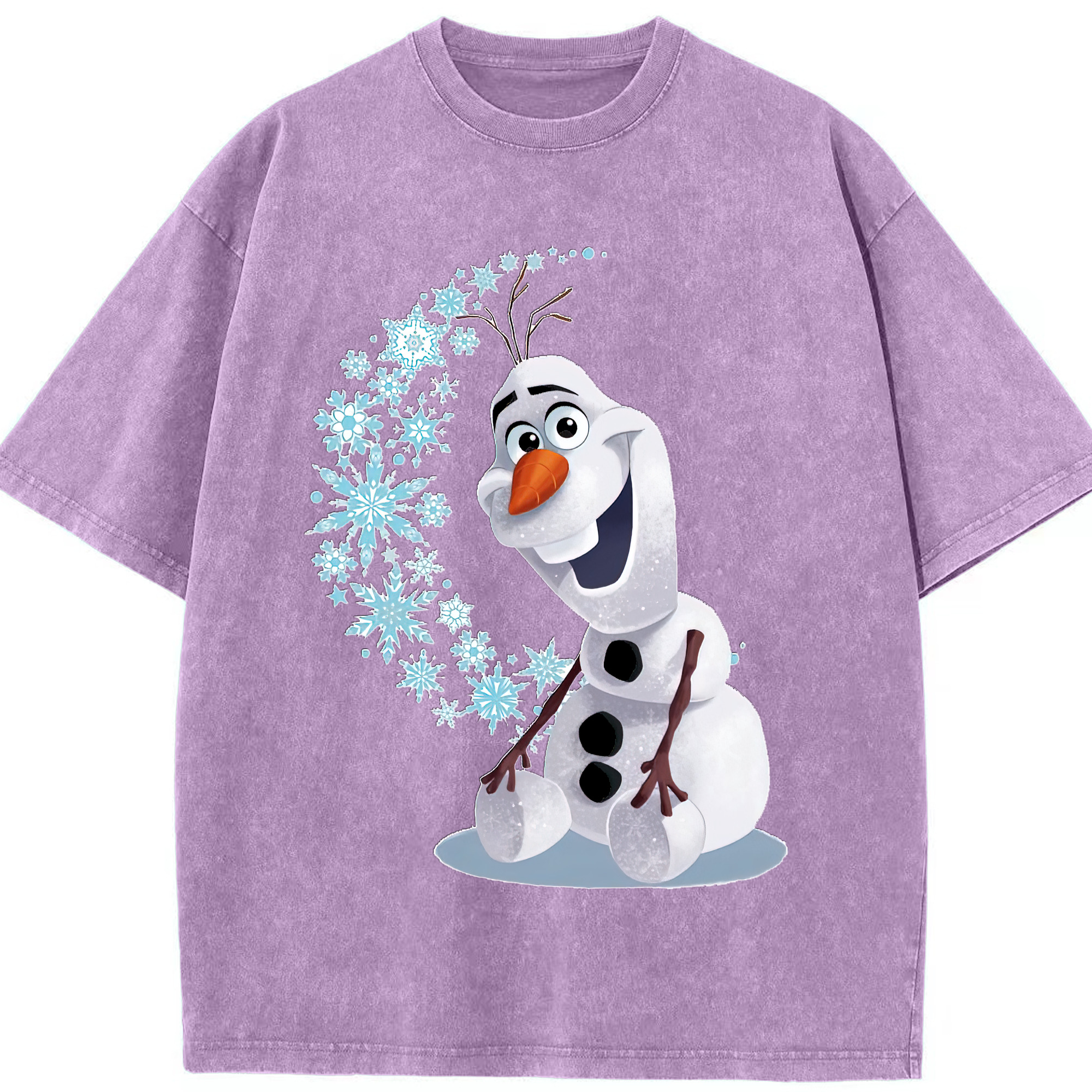 （画像用） アナと雪の女王 アンナ エルサ Frozen Anna Elsa 綿100% ヴィンテージ風 半袖Tシャツ（フロントプリント）