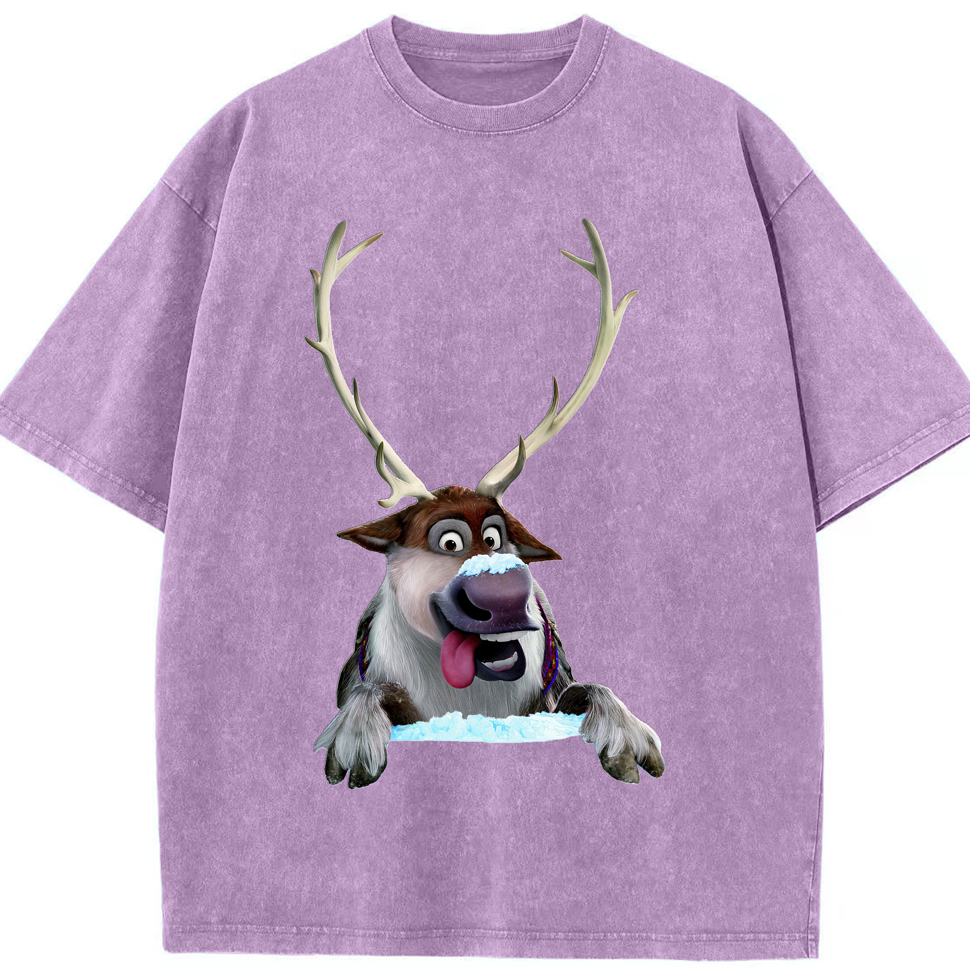 （画像用） アナと雪の女王 アンナ エルサ Frozen Anna Elsa 綿100% ヴィンテージ風 半袖Tシャツ（フロントプリント）