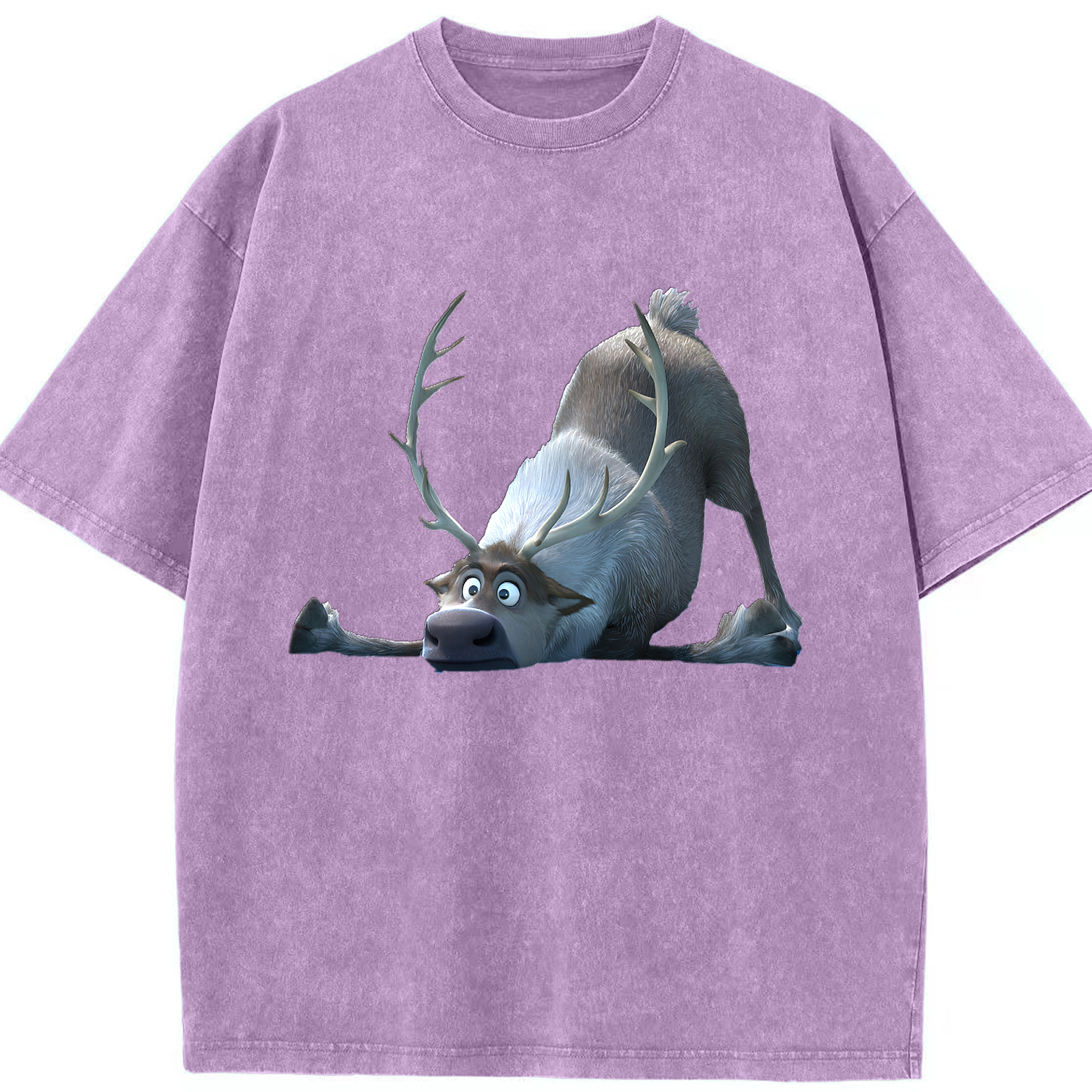 （画像用） アナと雪の女王 アンナ エルサ Frozen Anna Elsa 綿100% ヴィンテージ風 半袖Tシャツ（フロントプリント）
