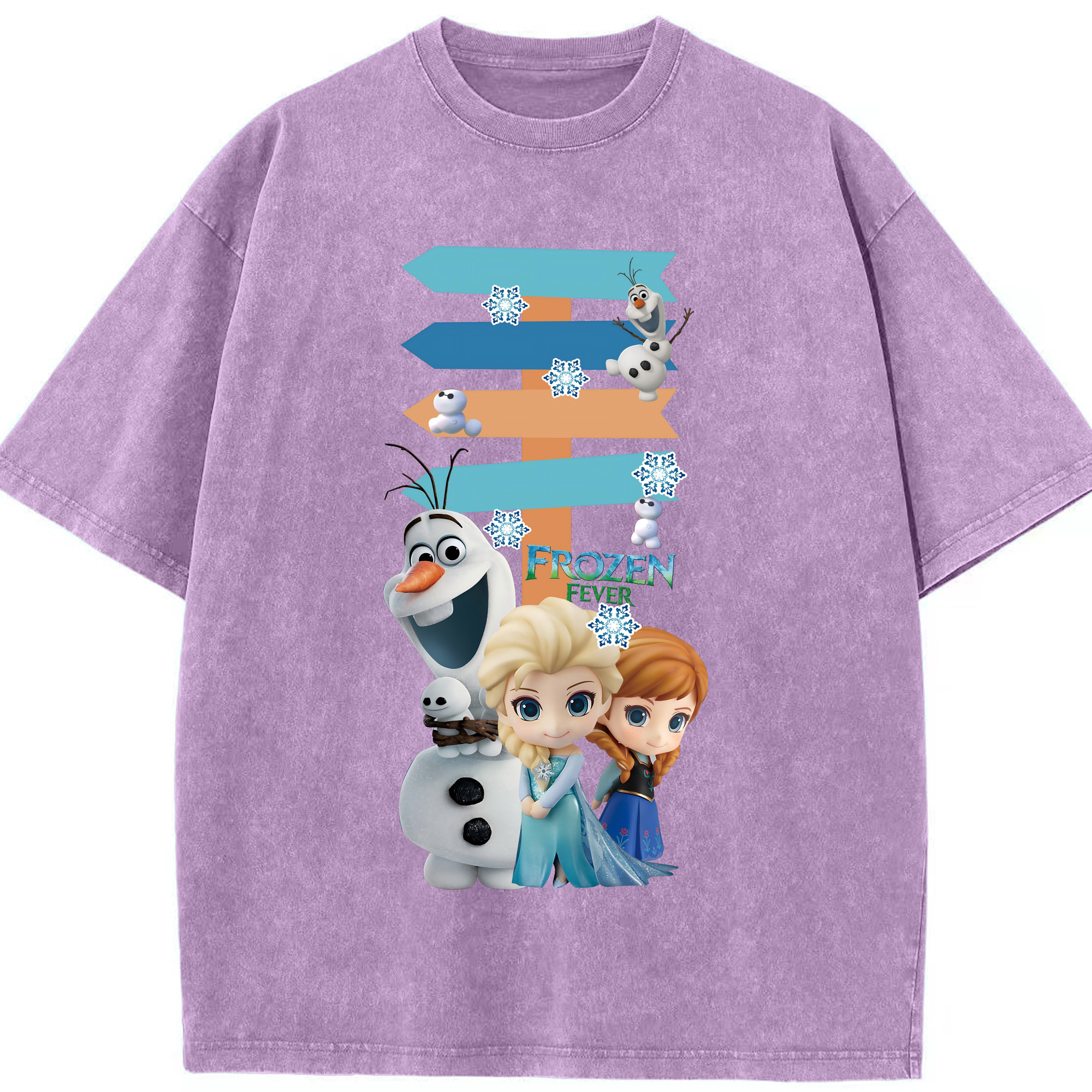 （画像用） アナと雪の女王 アンナ エルサ Frozen Anna Elsa 綿100% ヴィンテージ風 半袖Tシャツ（フロントプリント）