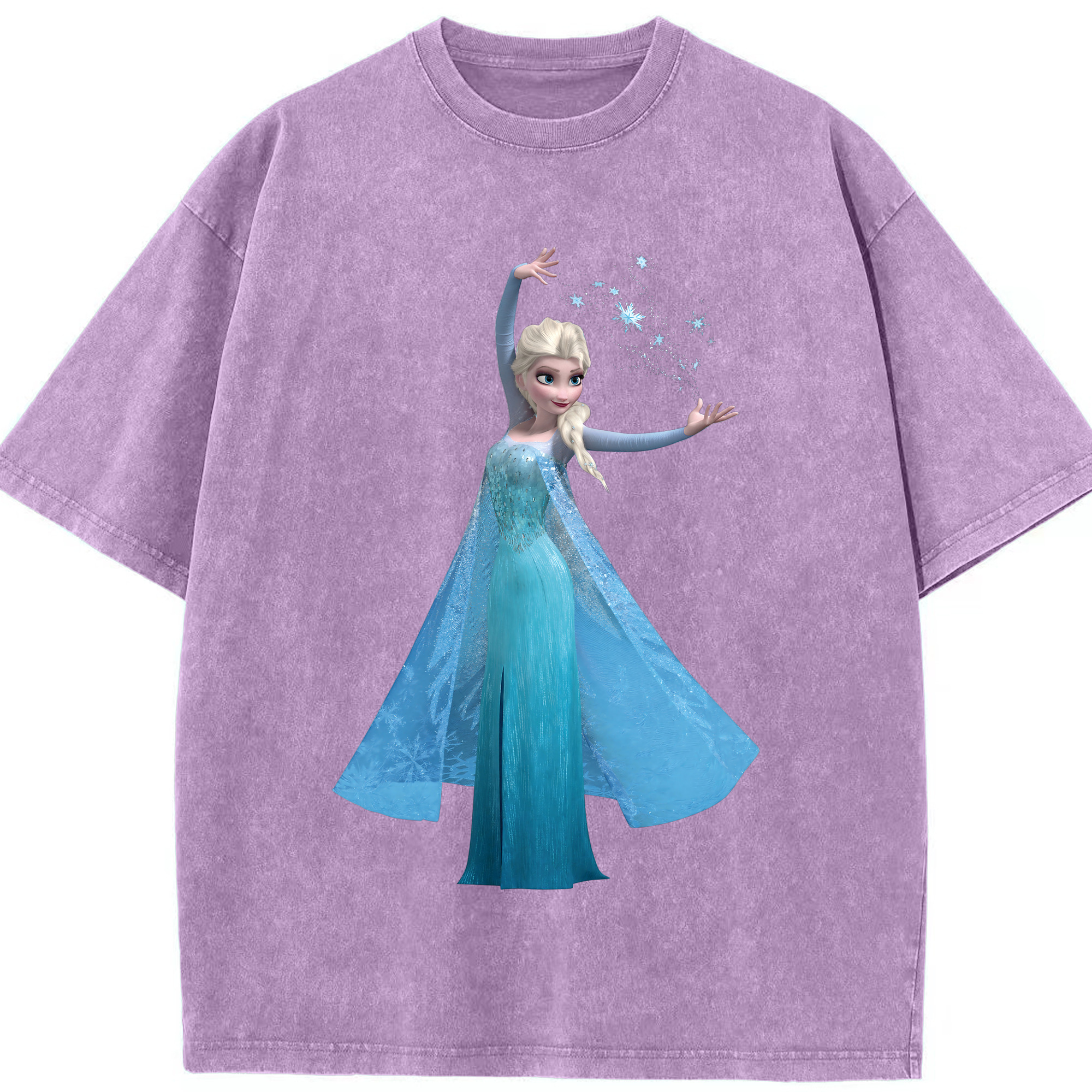 （画像用） アナと雪の女王 アンナ エルサ Frozen Anna Elsa 綿100% ヴィンテージ風 半袖Tシャツ（フロントプリント）