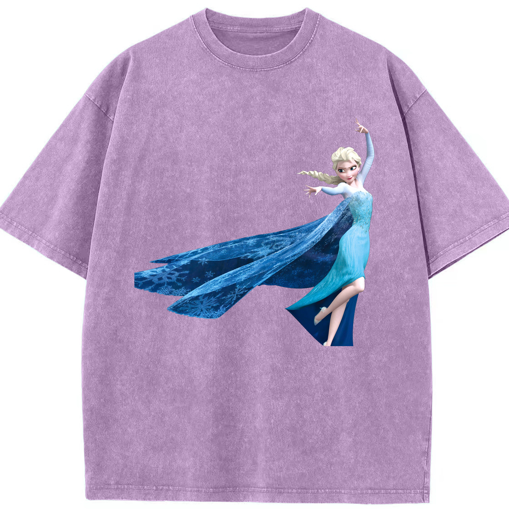 （画像用） アナと雪の女王 アンナ エルサ Frozen Anna Elsa 綿100% ヴィンテージ風 半袖Tシャツ（フロントプリント）
