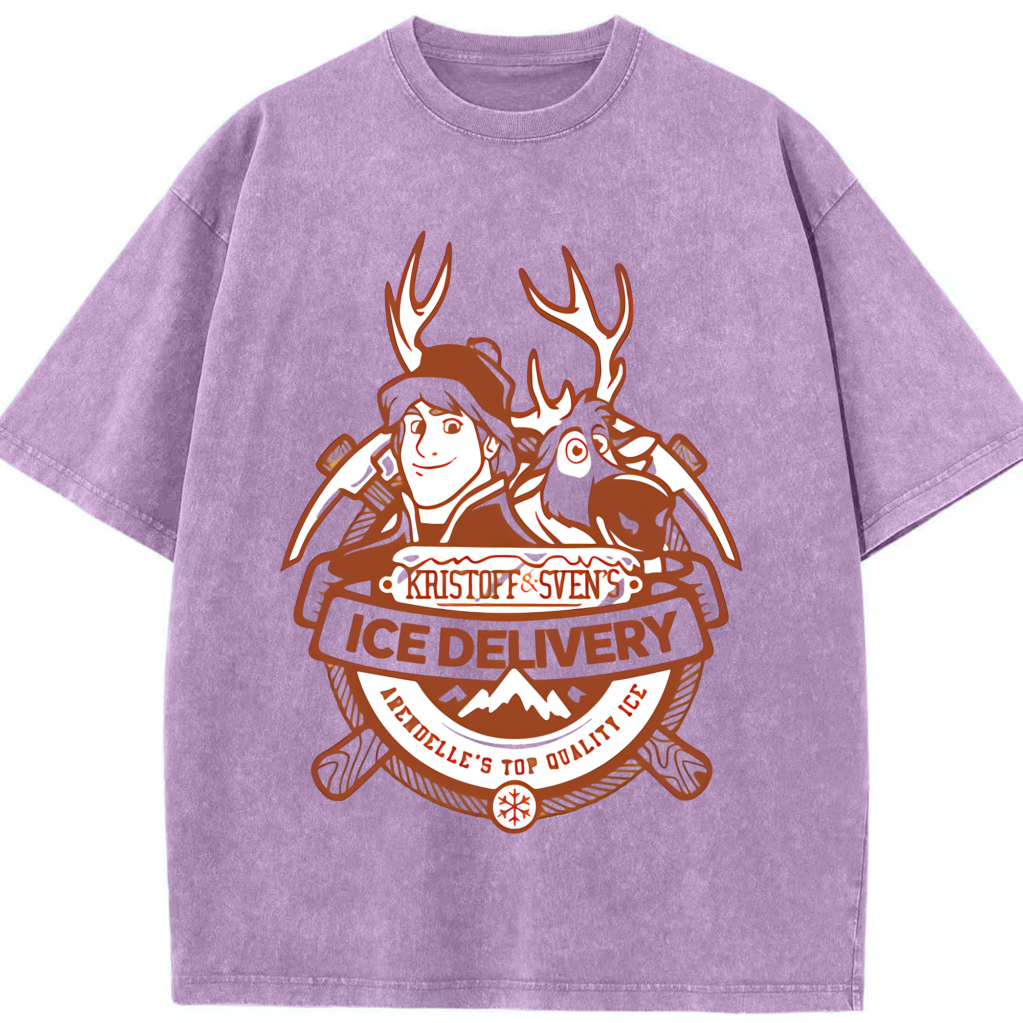 （画像用） アナと雪の女王 アンナ エルサ Frozen Anna Elsa 綿100% ヴィンテージ風 半袖Tシャツ（フロントプリント）
