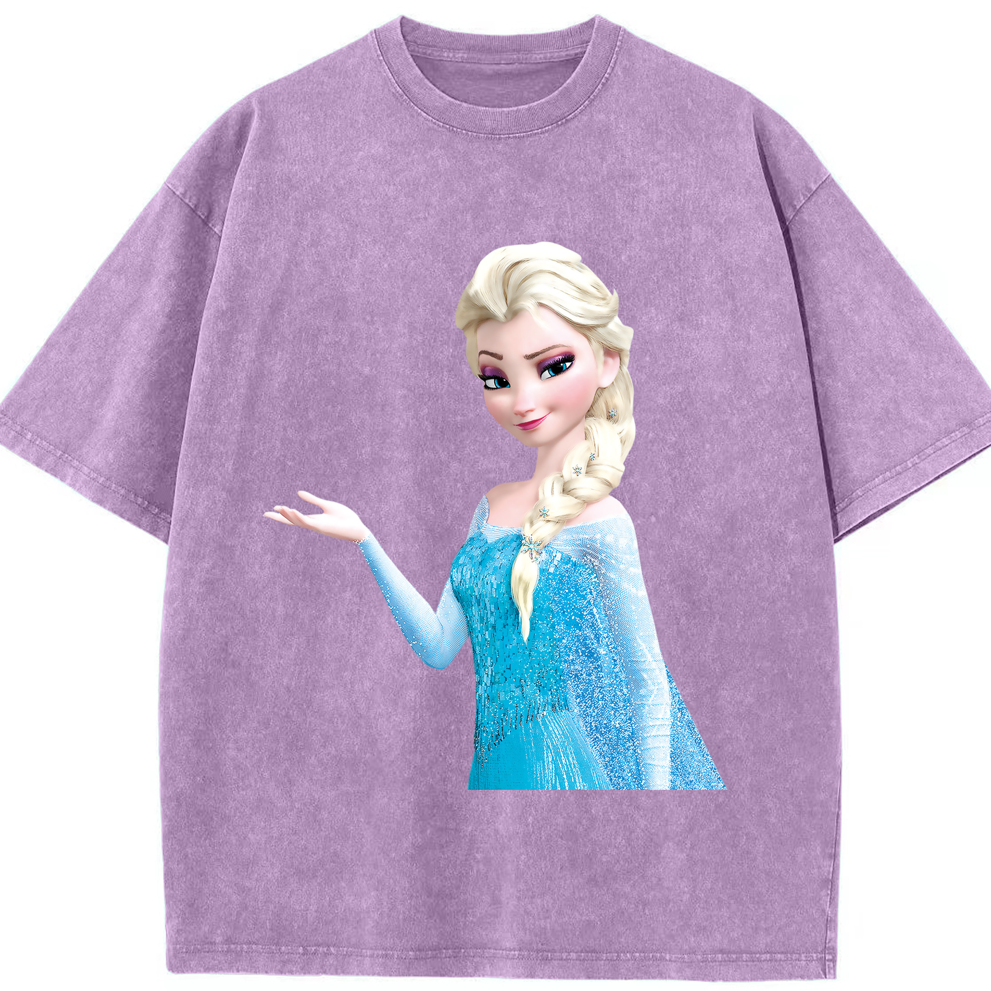 （画像用） アナと雪の女王 アンナ エルサ Frozen Anna Elsa 綿100% ヴィンテージ風 半袖Tシャツ（フロントプリント）