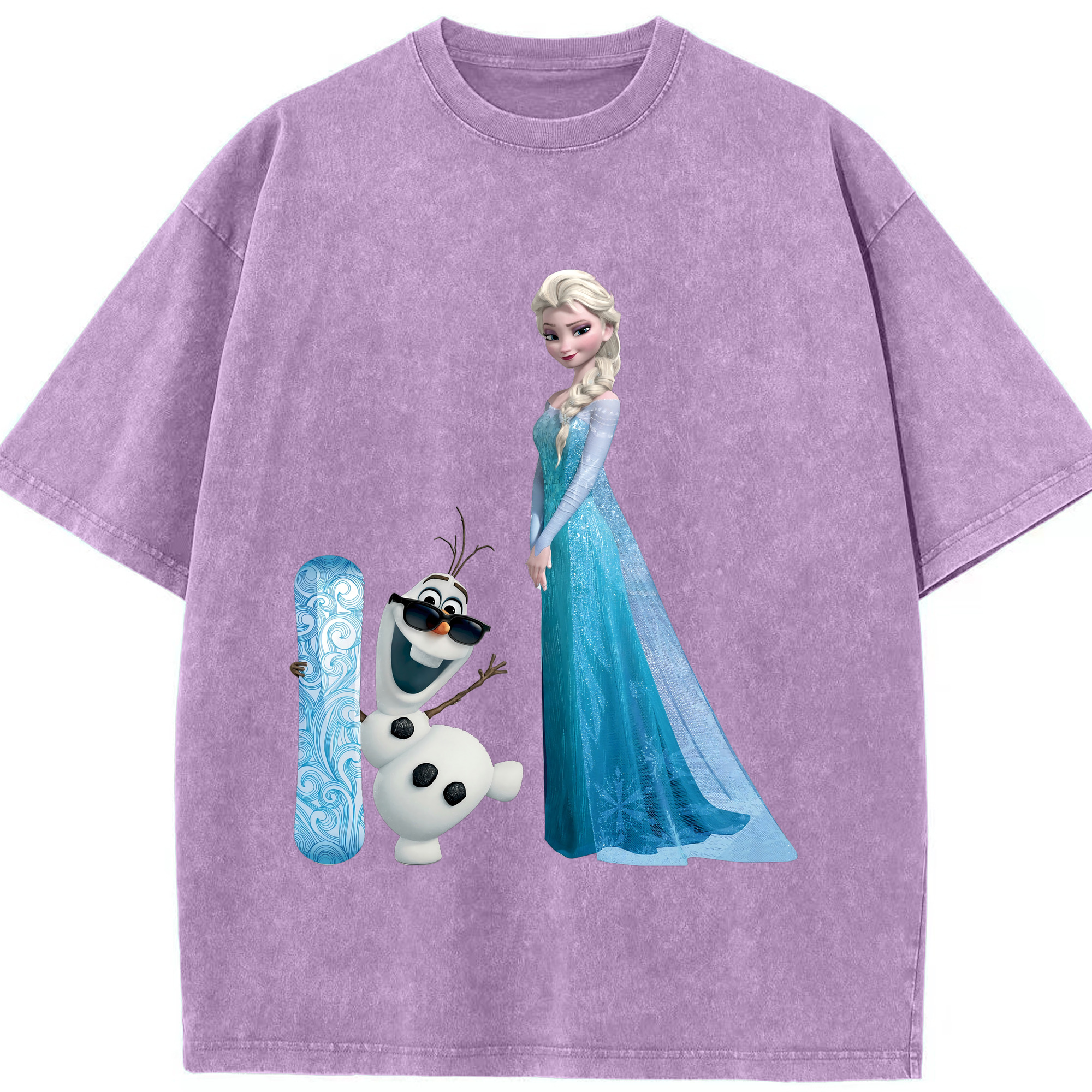 （画像用） アナと雪の女王 アンナ エルサ Frozen Anna Elsa 綿100% ヴィンテージ風 半袖Tシャツ（フロントプリント）