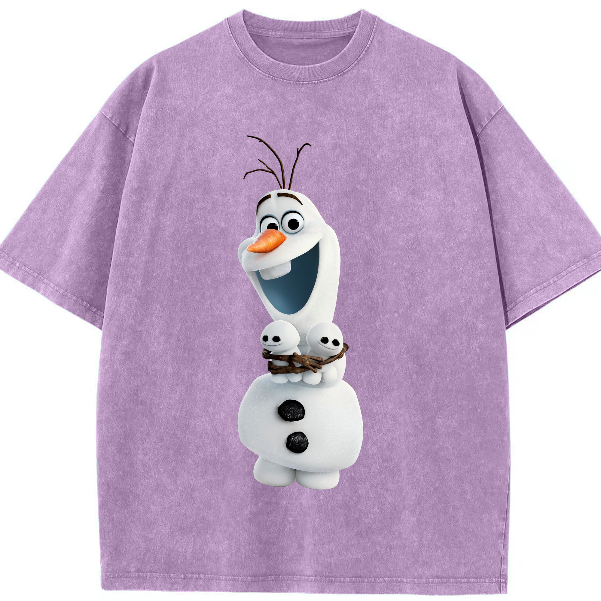 （画像用） アナと雪の女王 アンナ エルサ Frozen Anna Elsa 綿100% ヴィンテージ風 半袖Tシャツ（フロントプリント）