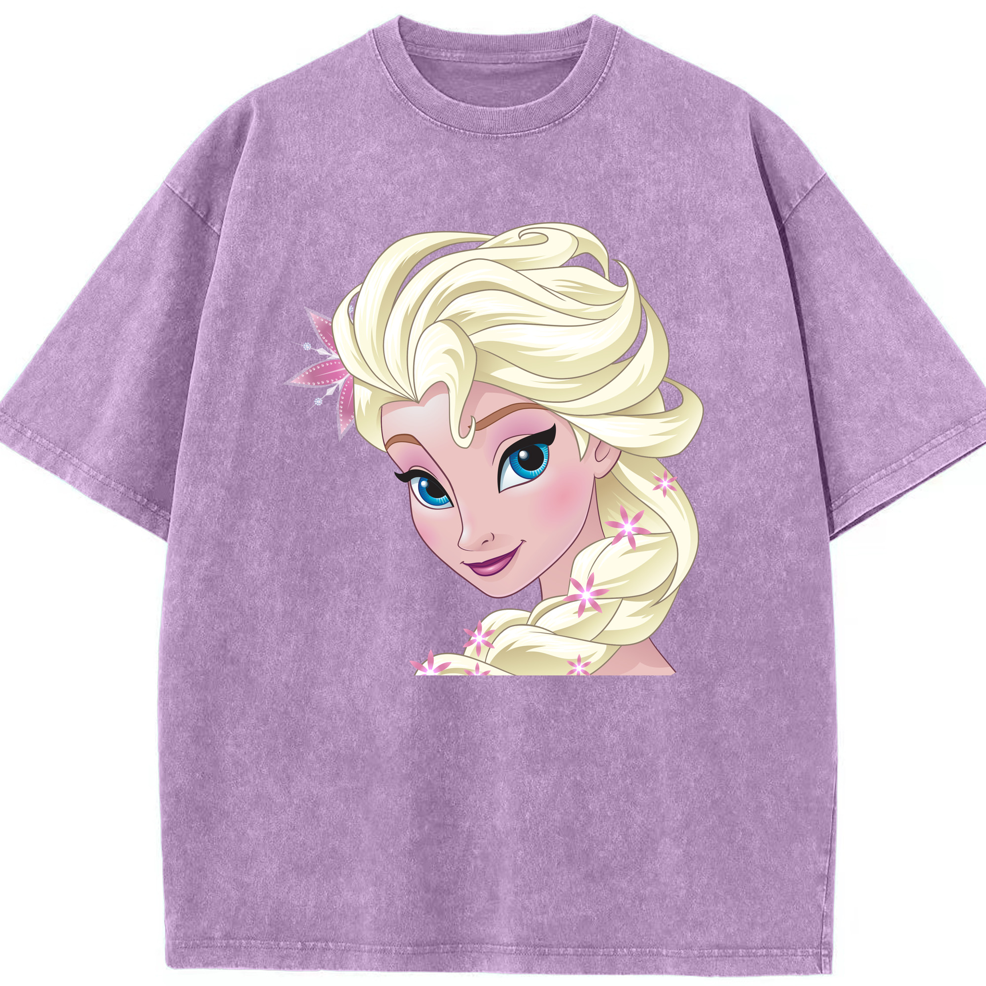 （画像用） アナと雪の女王 アンナ エルサ Frozen Anna Elsa 綿100% ヴィンテージ風 半袖Tシャツ（フロントプリント）