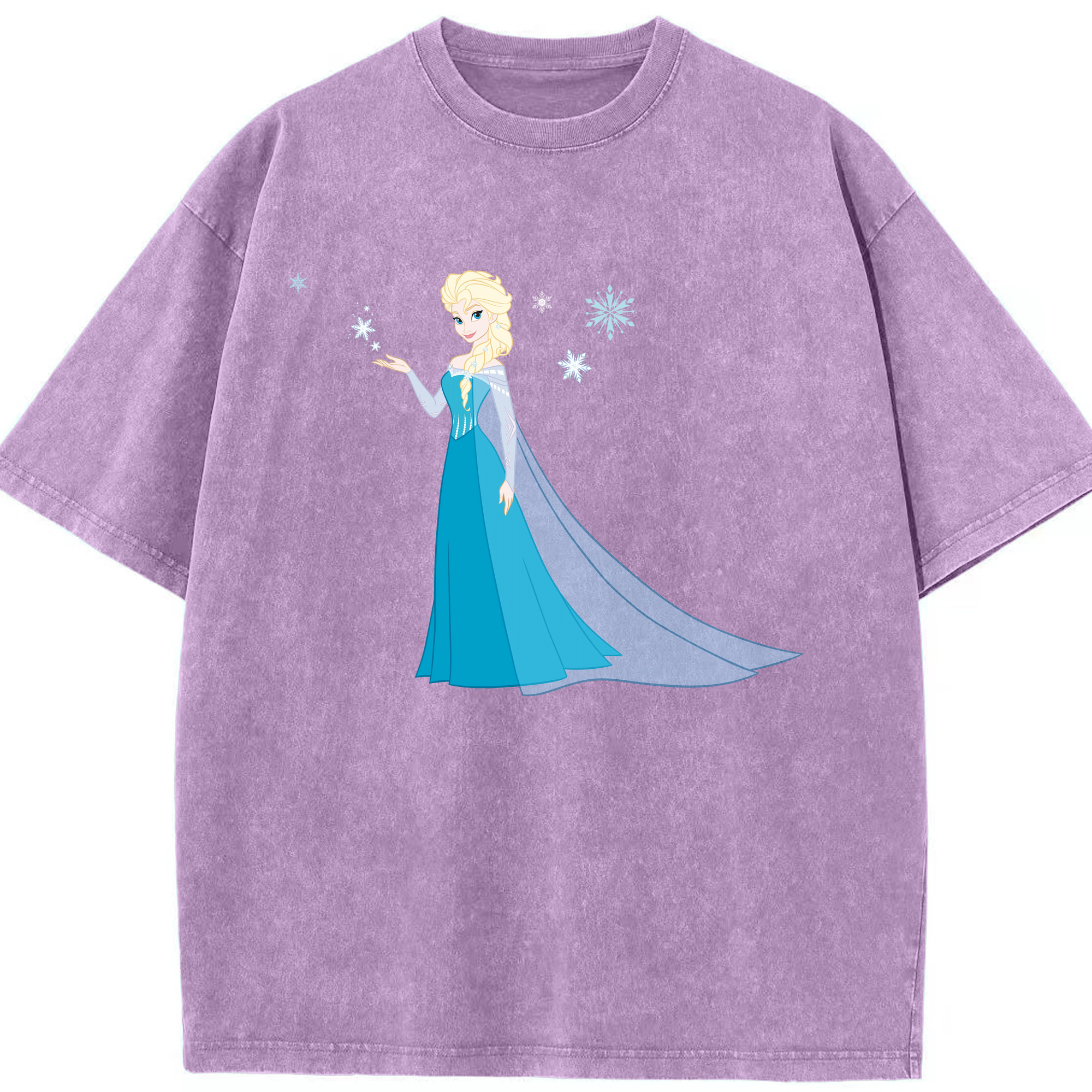 （画像用） アナと雪の女王 アンナ エルサ Frozen Anna Elsa 綿100% ヴィンテージ風 半袖Tシャツ（フロントプリント）