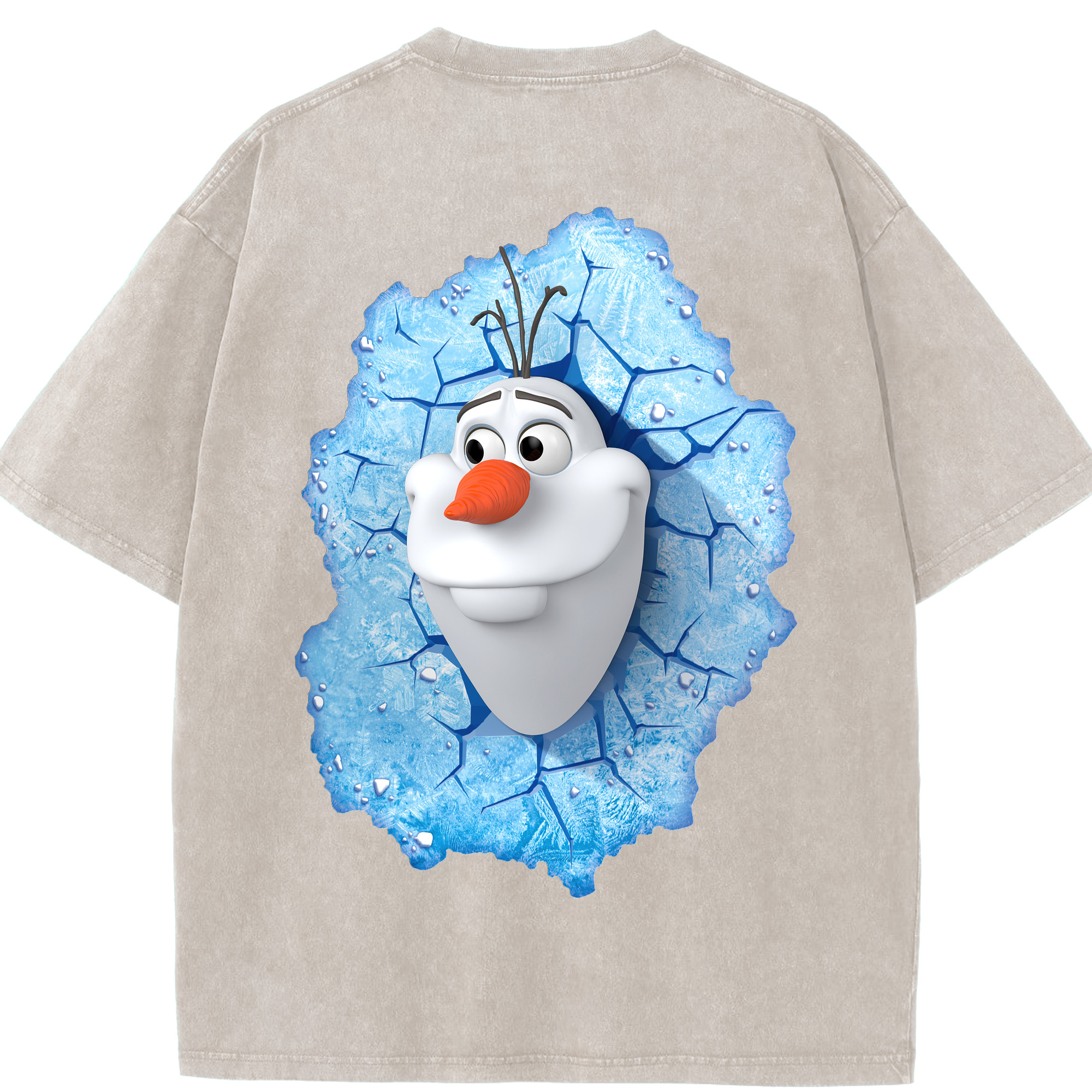 （画像用） アナと雪の女王 アンナ エルサ Frozen Anna Elsa 綿100% ヴィンテージ風 半袖Tシャツ（背面プリント）