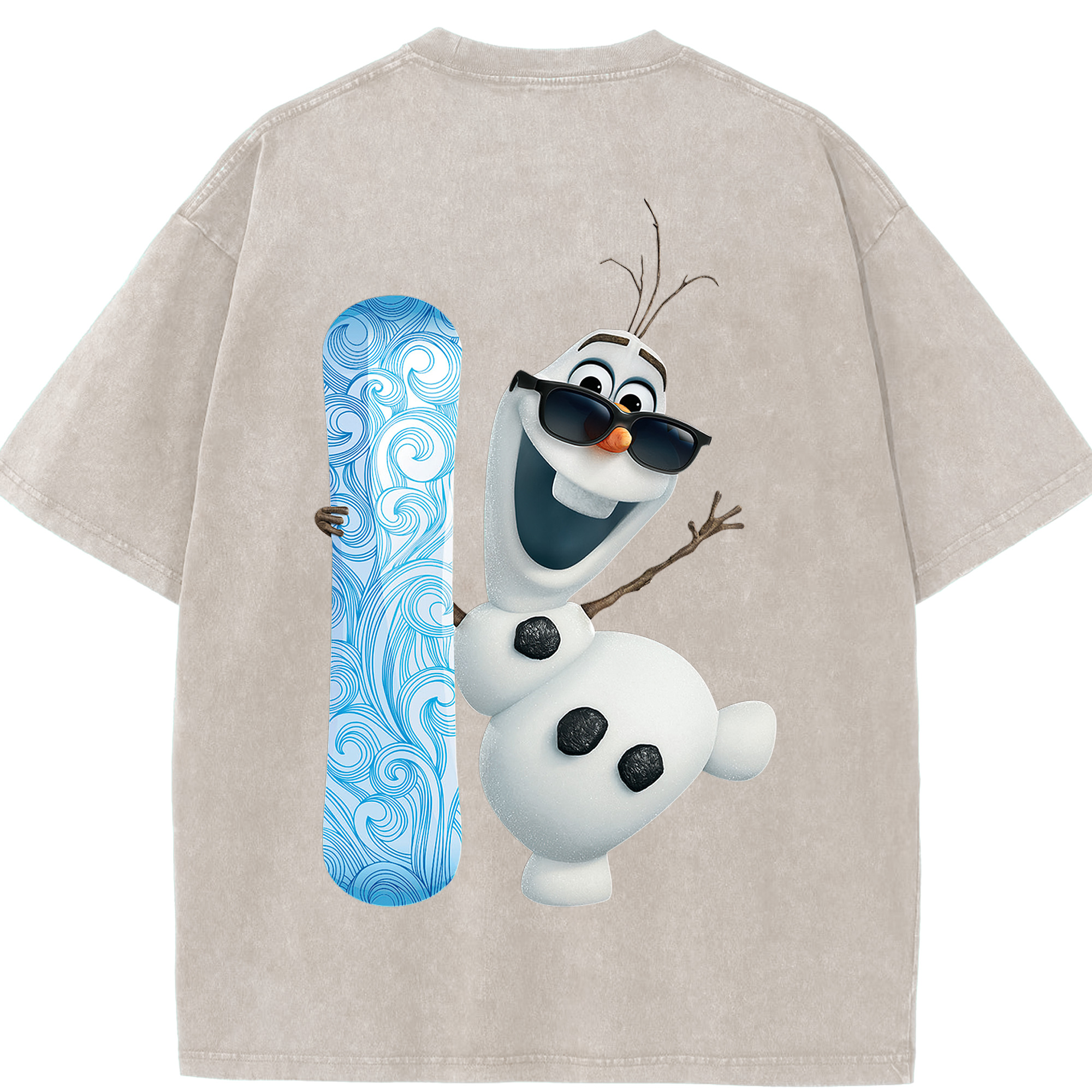 （画像用） アナと雪の女王 アンナ エルサ Frozen Anna Elsa 綿100% ヴィンテージ風 半袖Tシャツ（背面プリント）