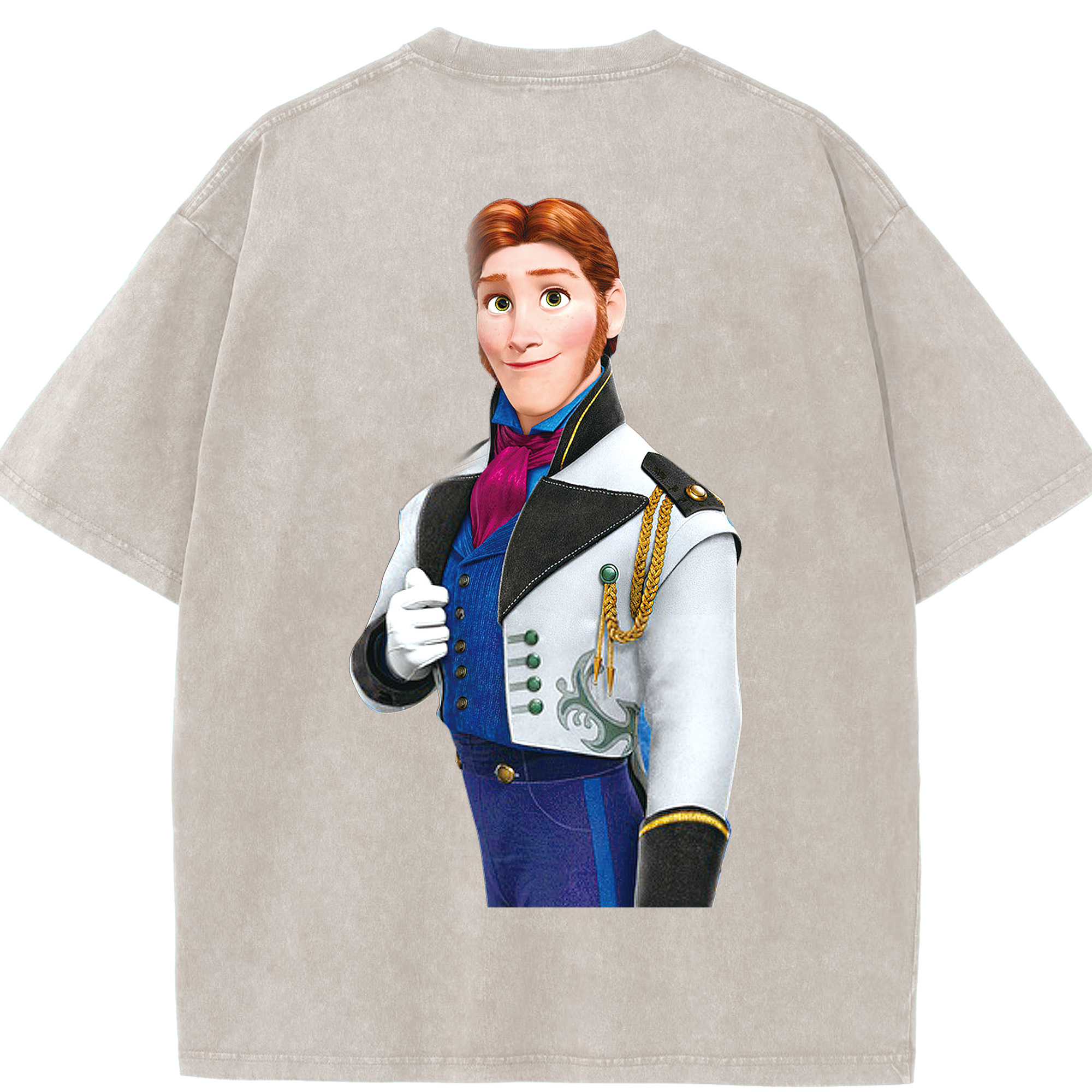 （画像用） アナと雪の女王 アンナ エルサ Frozen Anna Elsa 綿100% ヴィンテージ風 半袖Tシャツ（背面プリント）
