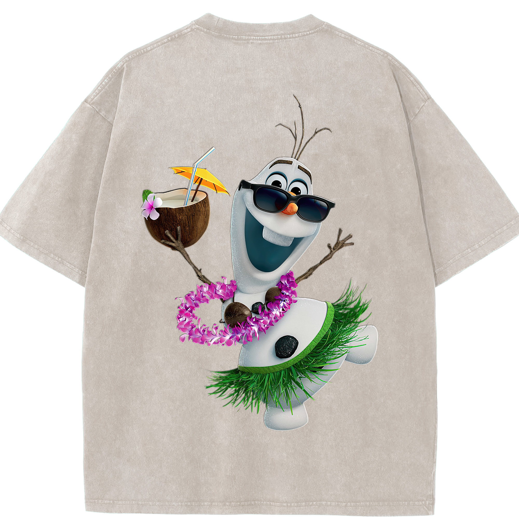 （画像用） アナと雪の女王 アンナ エルサ Frozen Anna Elsa 綿100% ヴィンテージ風 半袖Tシャツ（背面プリント）