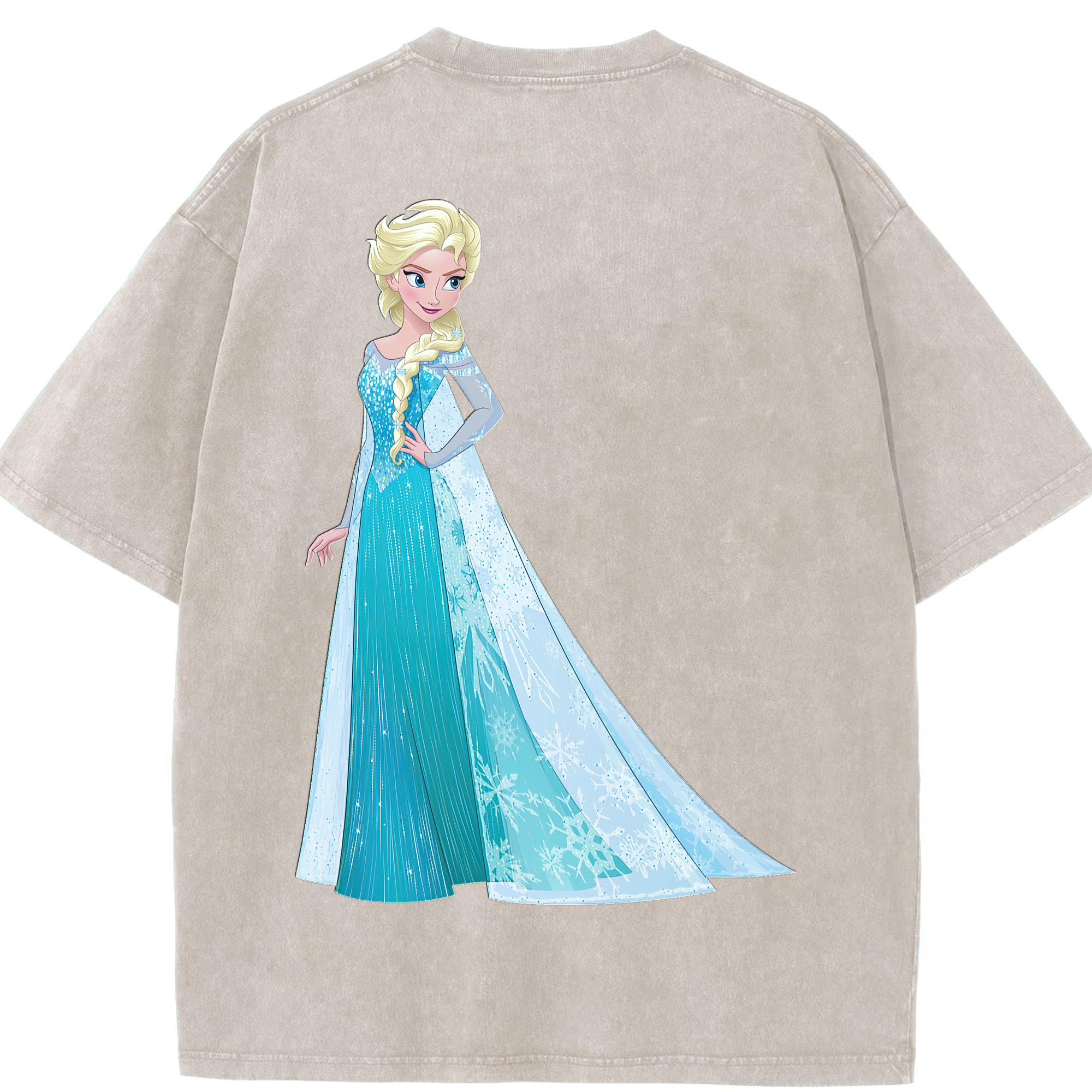 （画像用） アナと雪の女王 アンナ エルサ Frozen Anna Elsa 綿100% ヴィンテージ風 半袖Tシャツ（背面プリント）